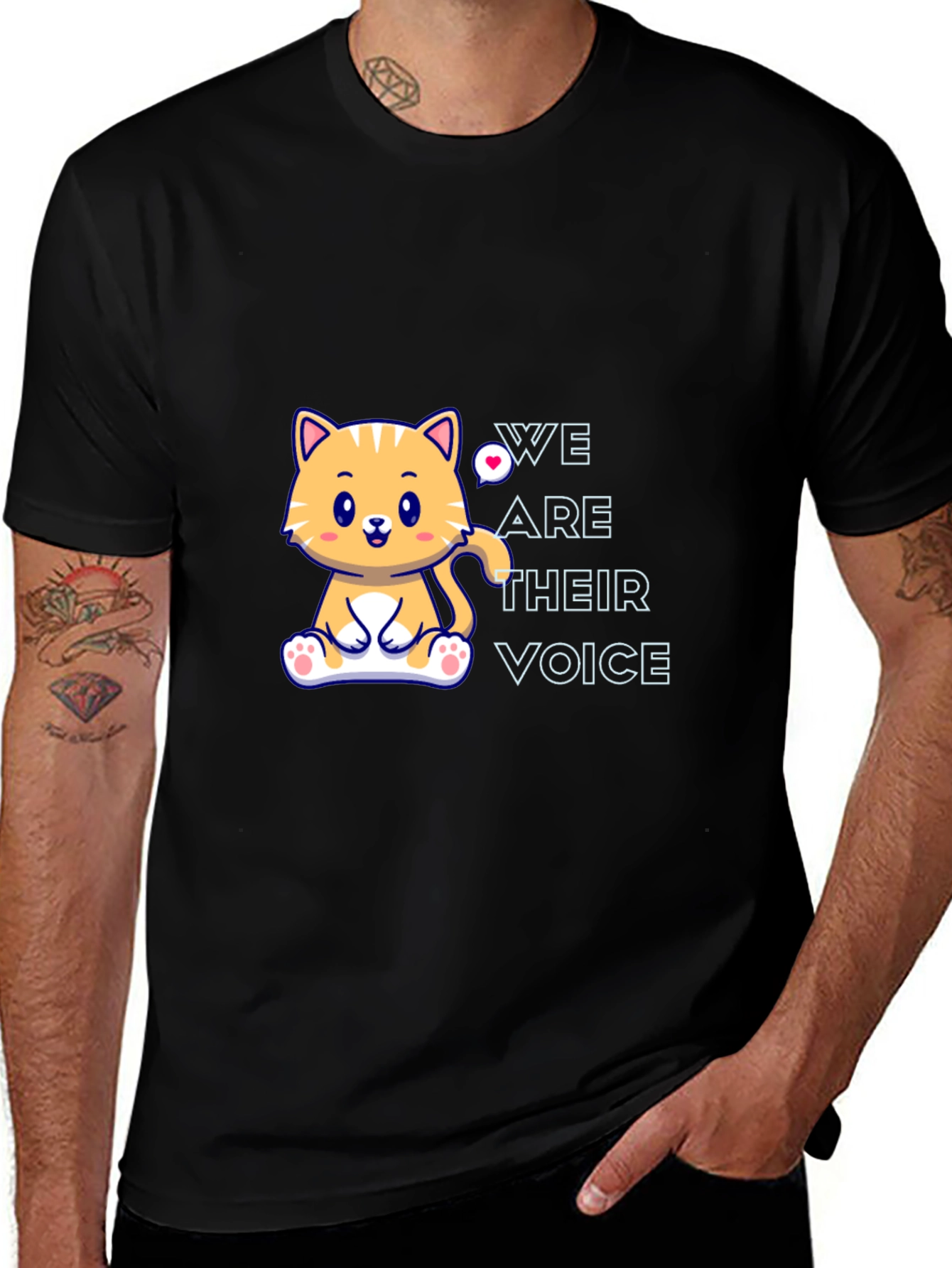 Variant 15 of Cute Cat Graphic T-Shirt - We Are Their Voice