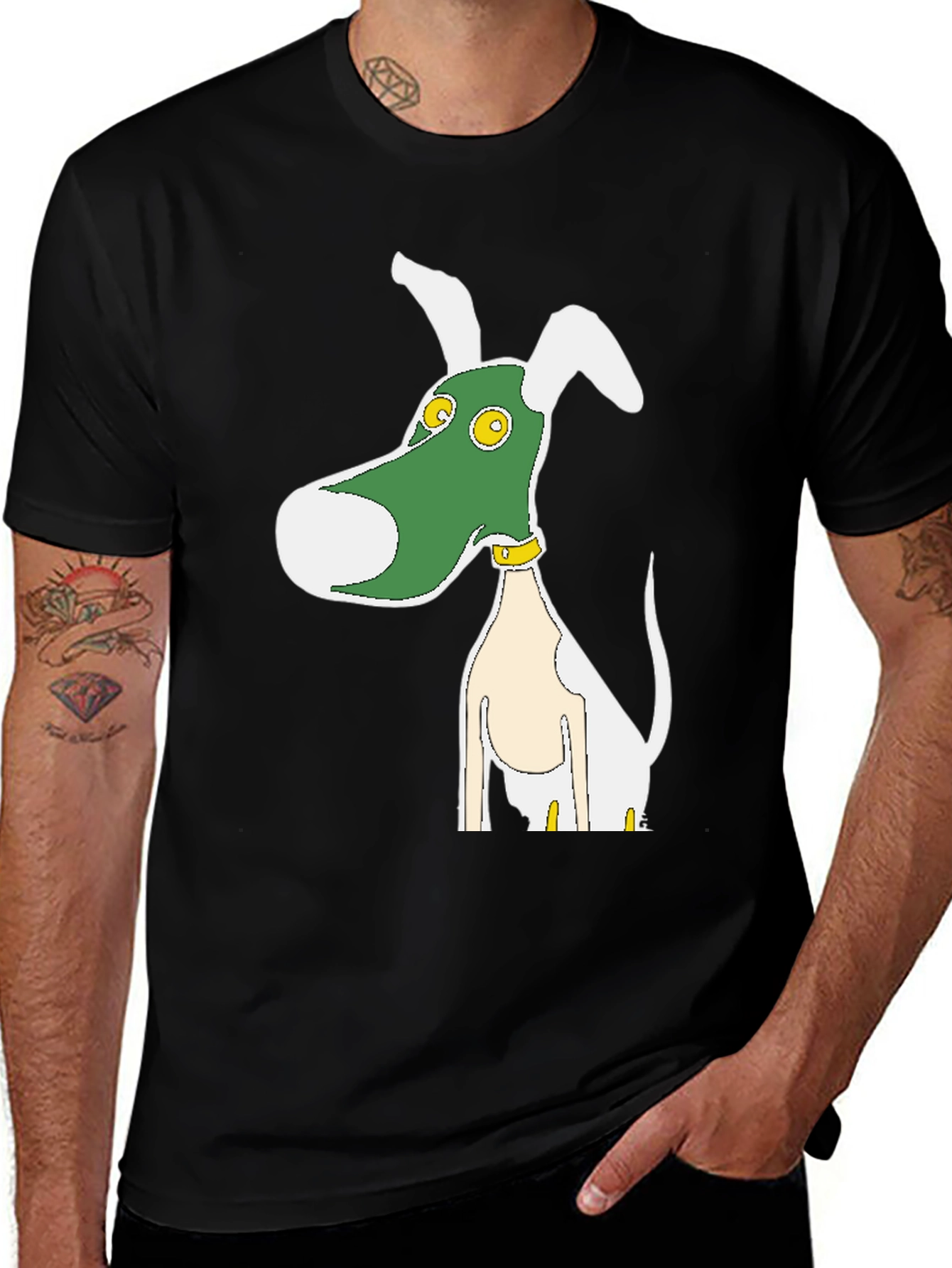 Variant 22 of Funny Dog Cartoon Black T-Shirt