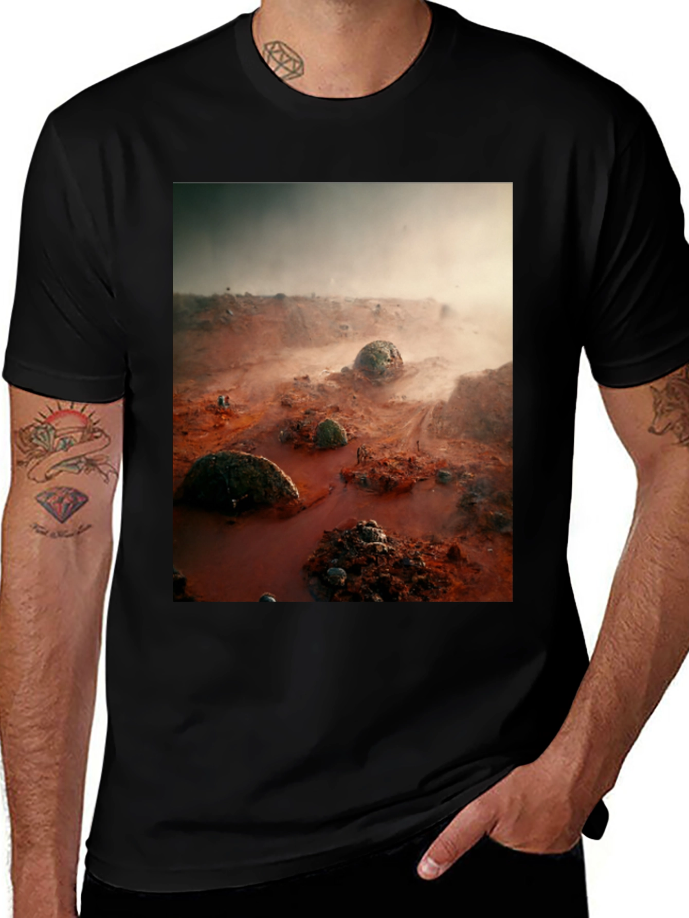 Variant 28 of Mars Landscape T-Shirt - Unique Graphic Tee
