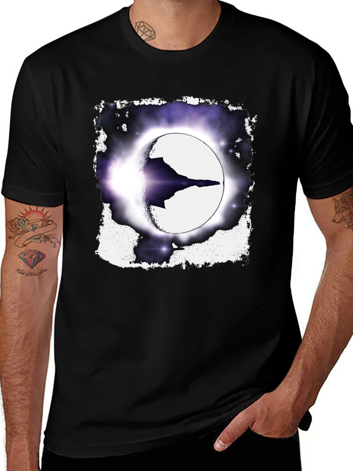 Variant 3 of Sci-Fi Eclipse T-Shirt - Spacecraft Design