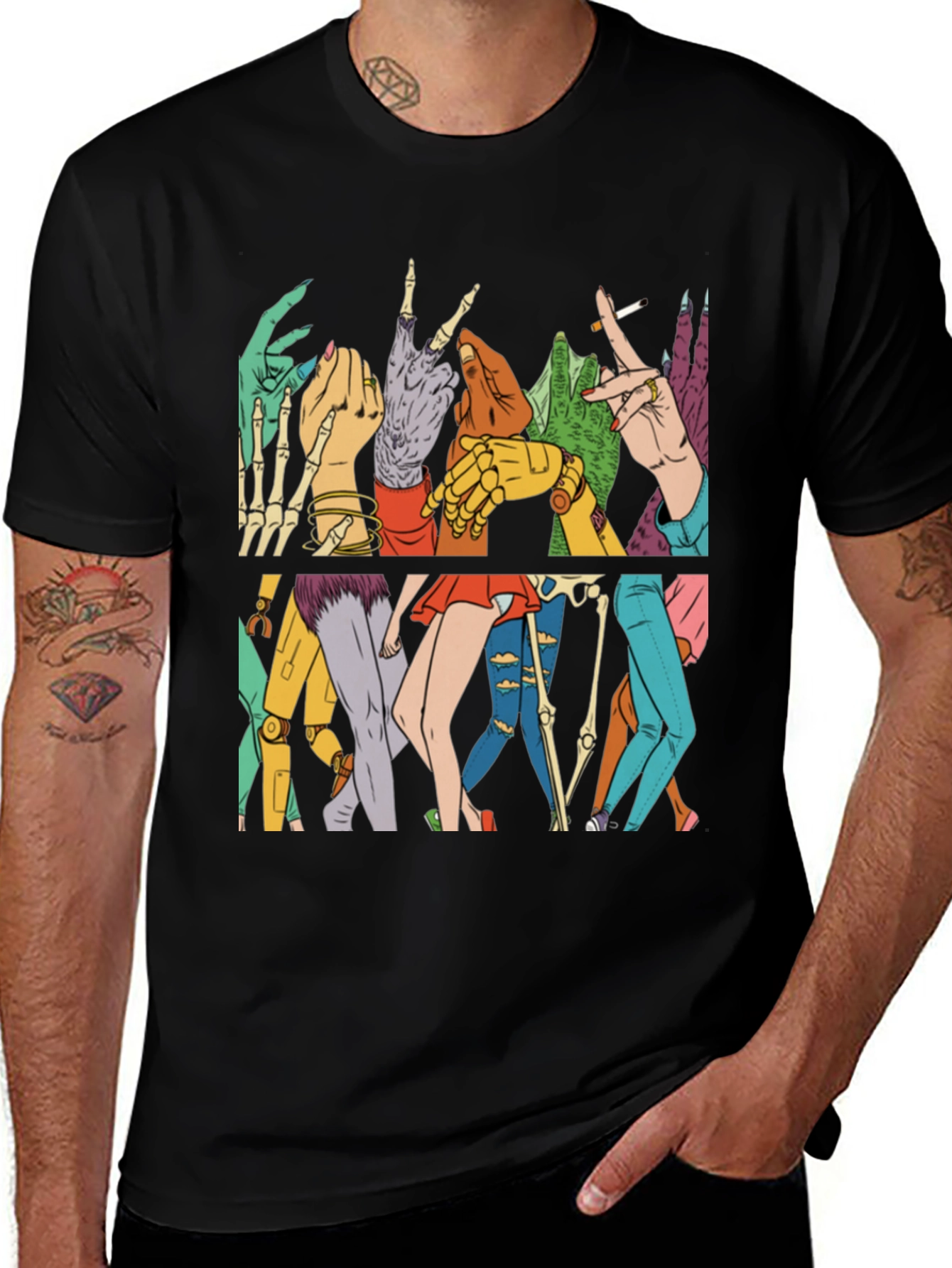 Variant 22 of Hands & Legs Graphic Tee - Unique Pop Art Style