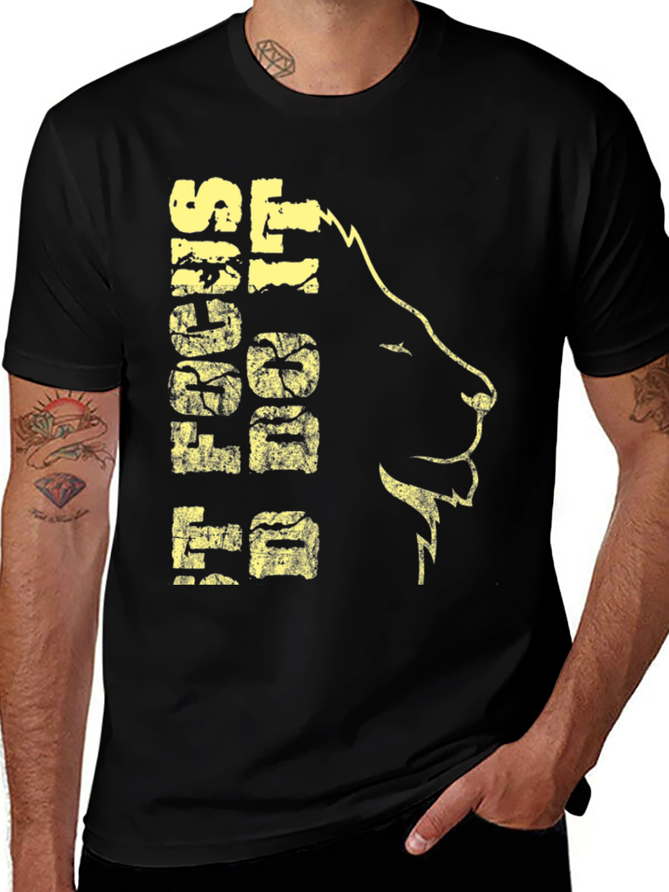 Black Lion Graphic Print T-Shirt - Black main image