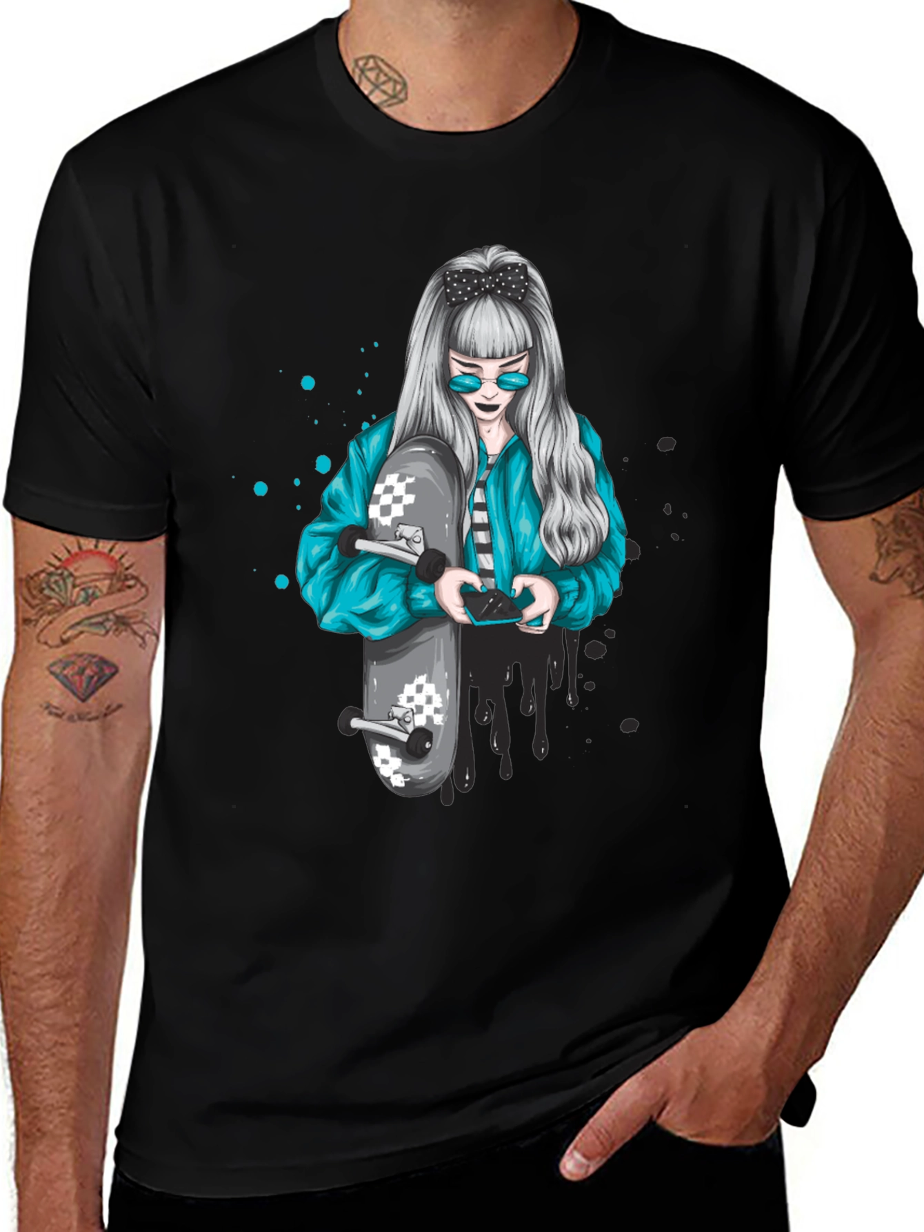 Variant 14 of Skater Girl Graphic Tee - Cool Urban Style
