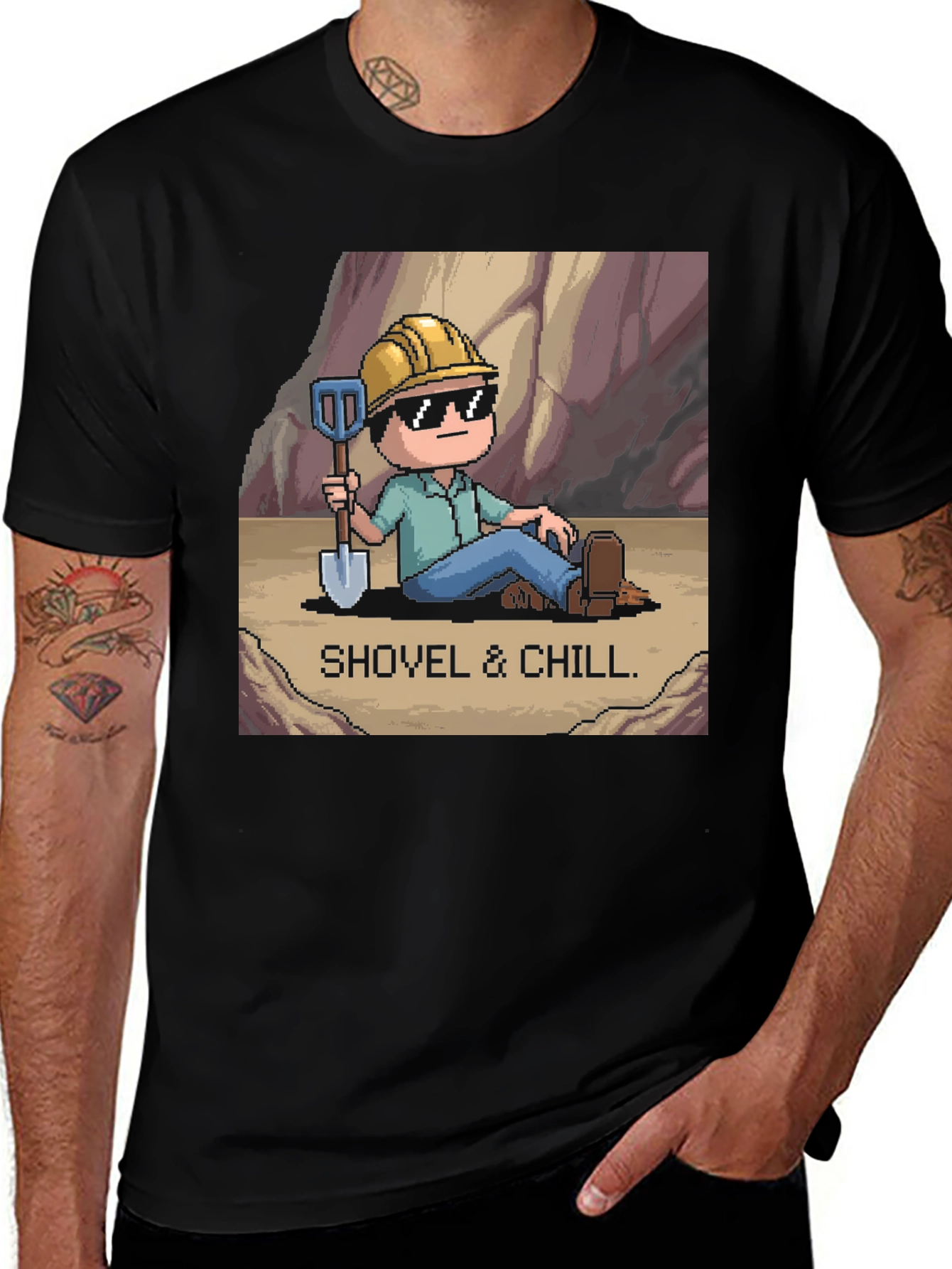 Variant 30 of Shovel & Chill Pixel Art T-Shirt