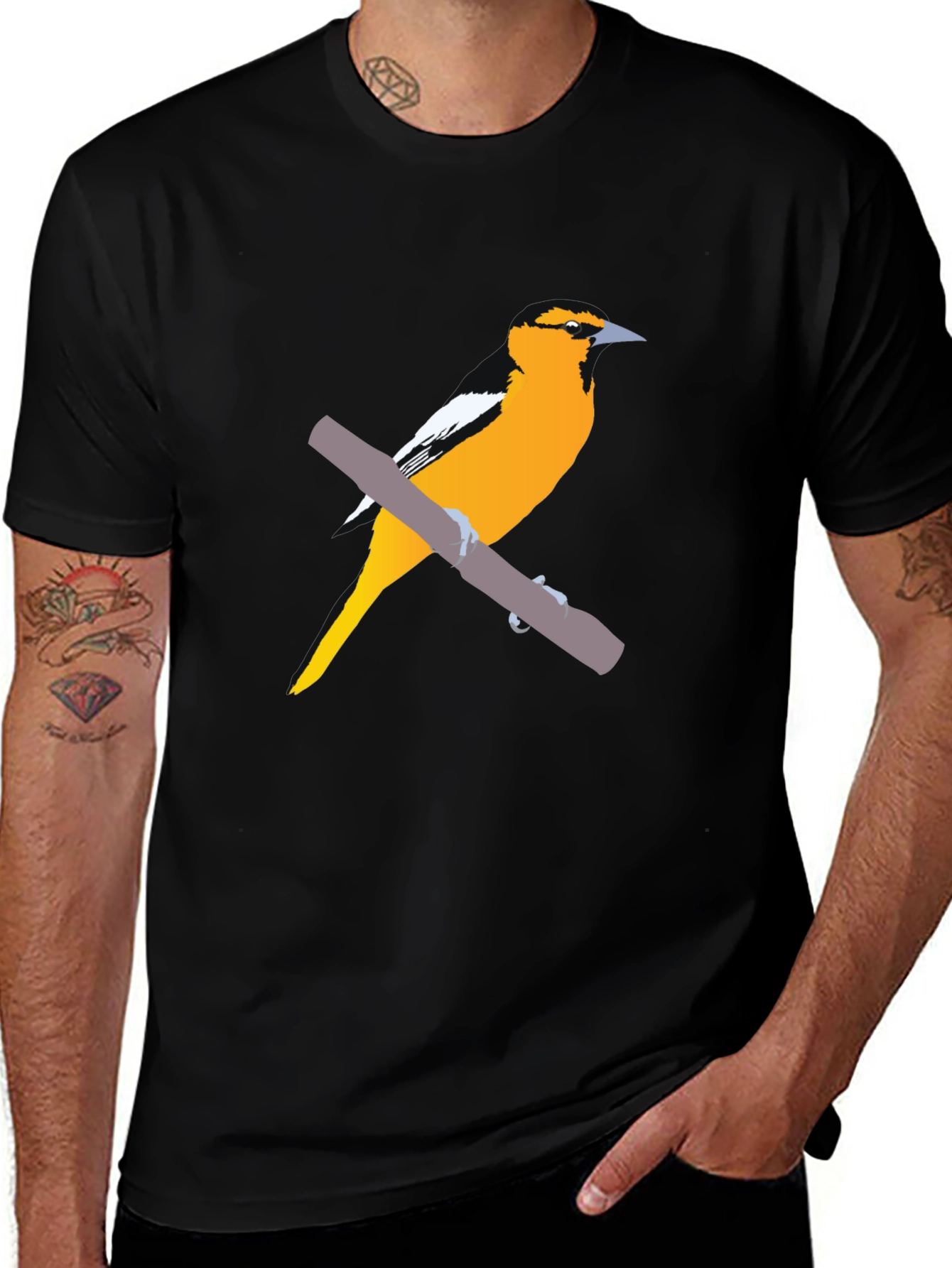 Variant 27 of Oriole Bird Graphic Tee - Casual Style