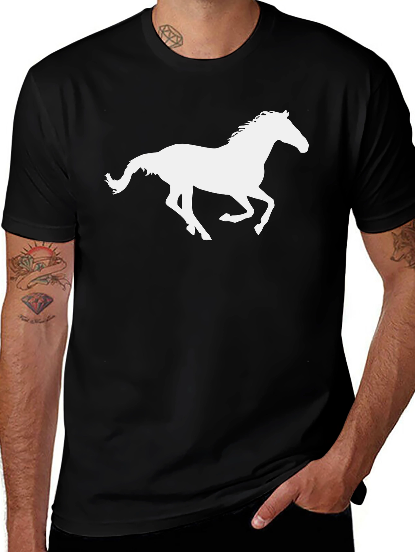 Variant 29 of Bold Horse Graphic Tee - Black