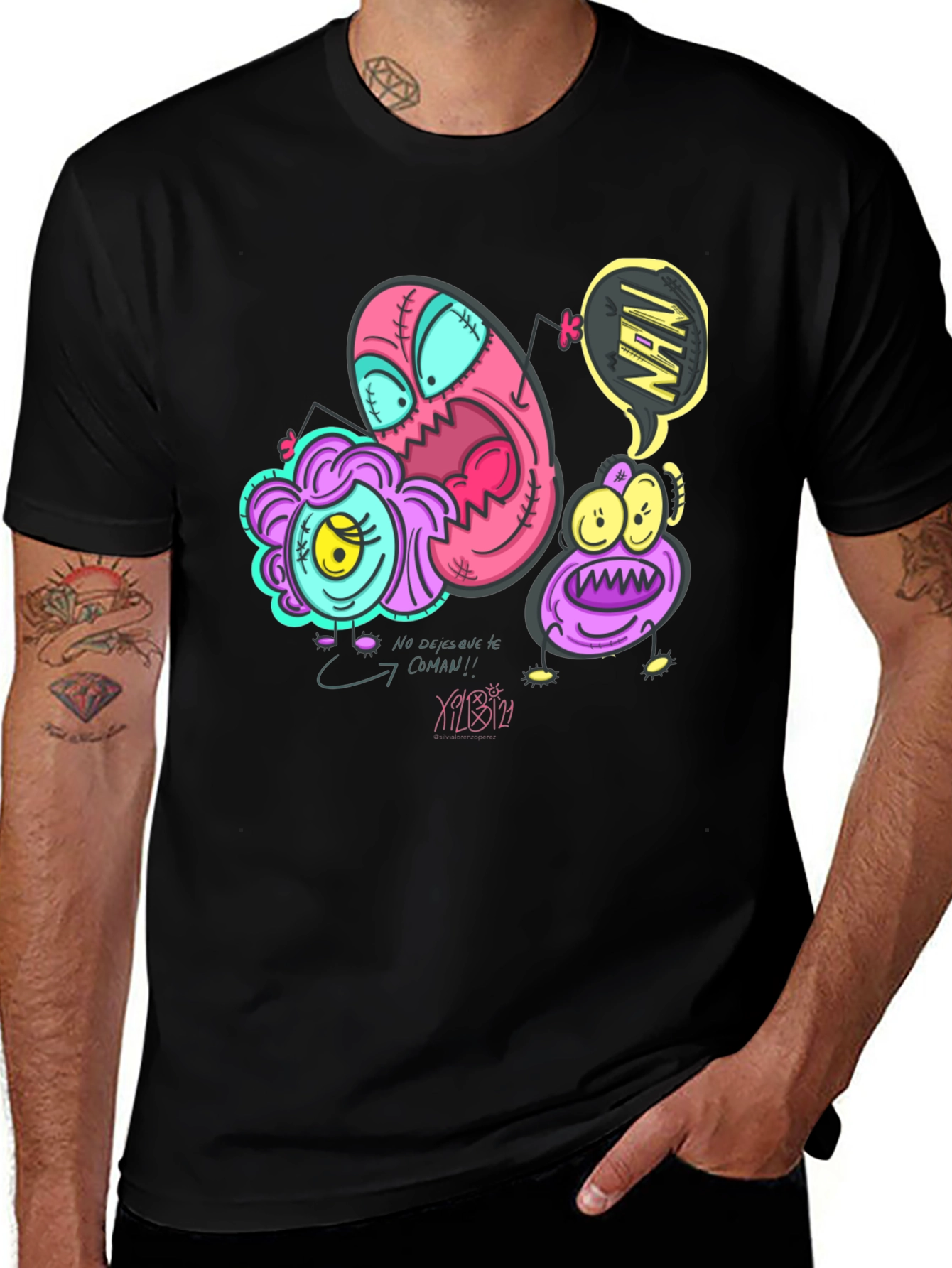 Variant 2 of Funky Cartoon Graphic Print T-Shirt