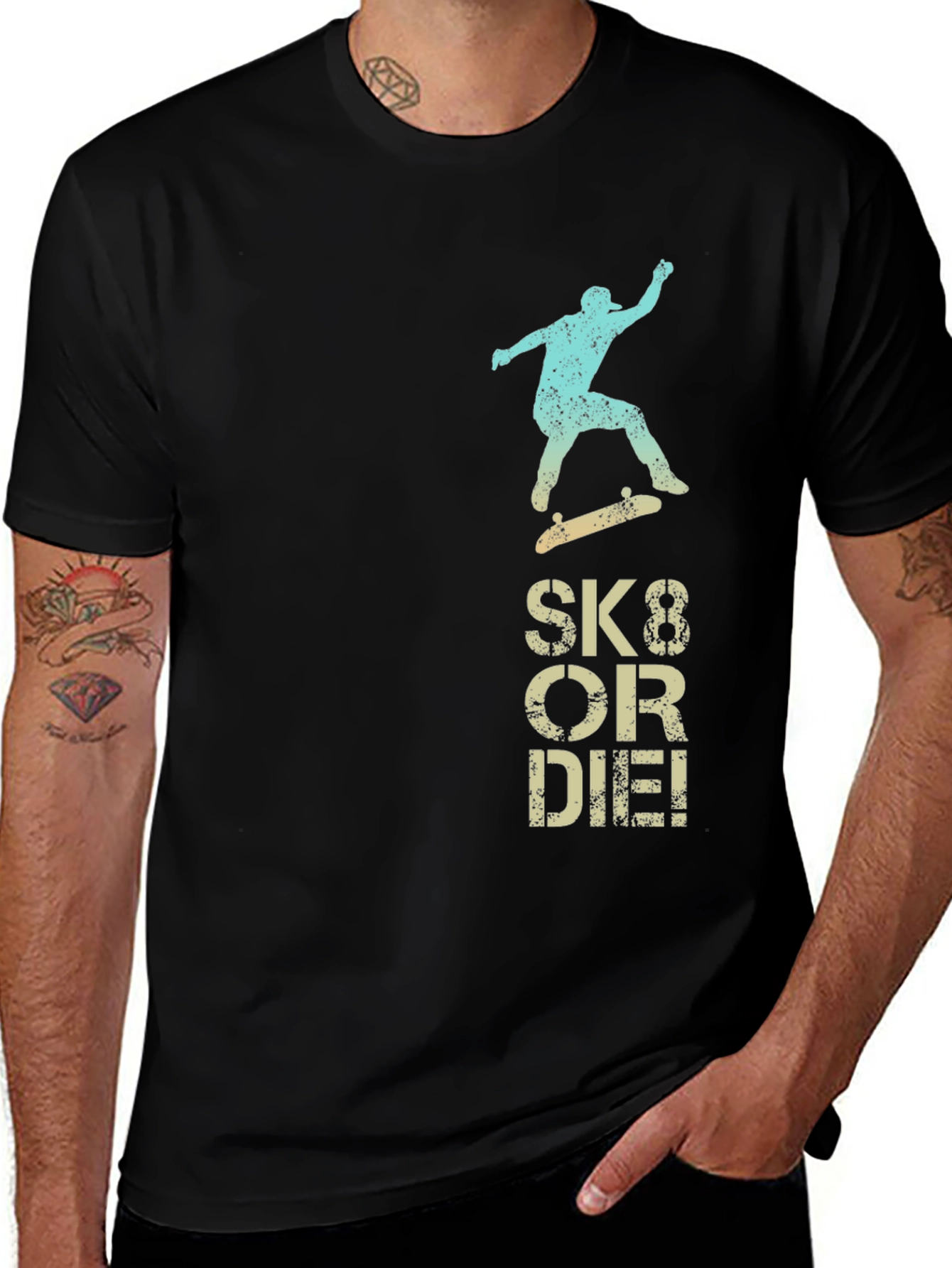 Variant 14 of Sk8 or Die Graphic Tee - Black