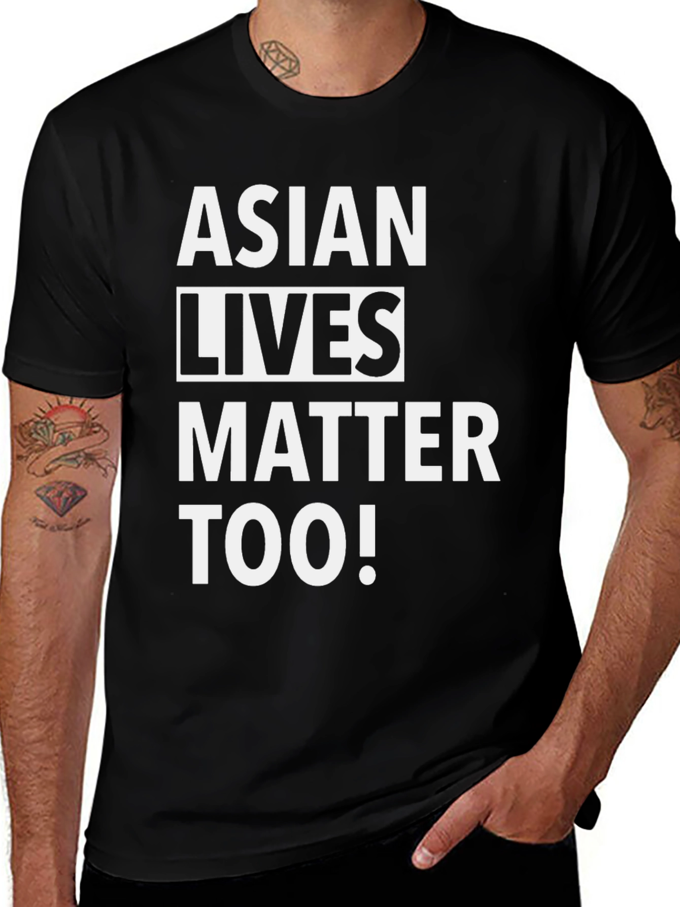 Asian Lives Matter Too! Black T-Shirt