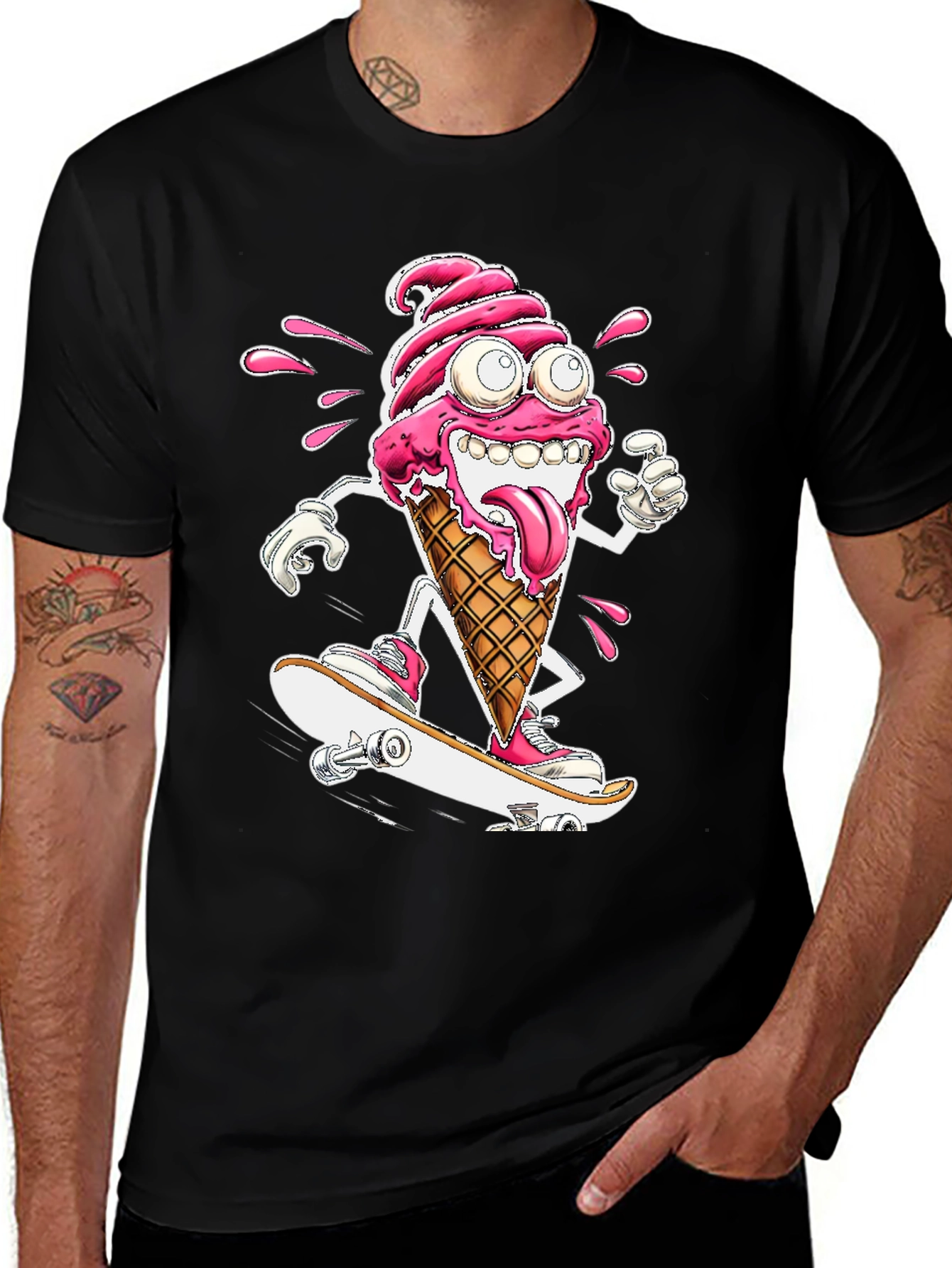 Skateboarding Ice Cream Graphic Tee