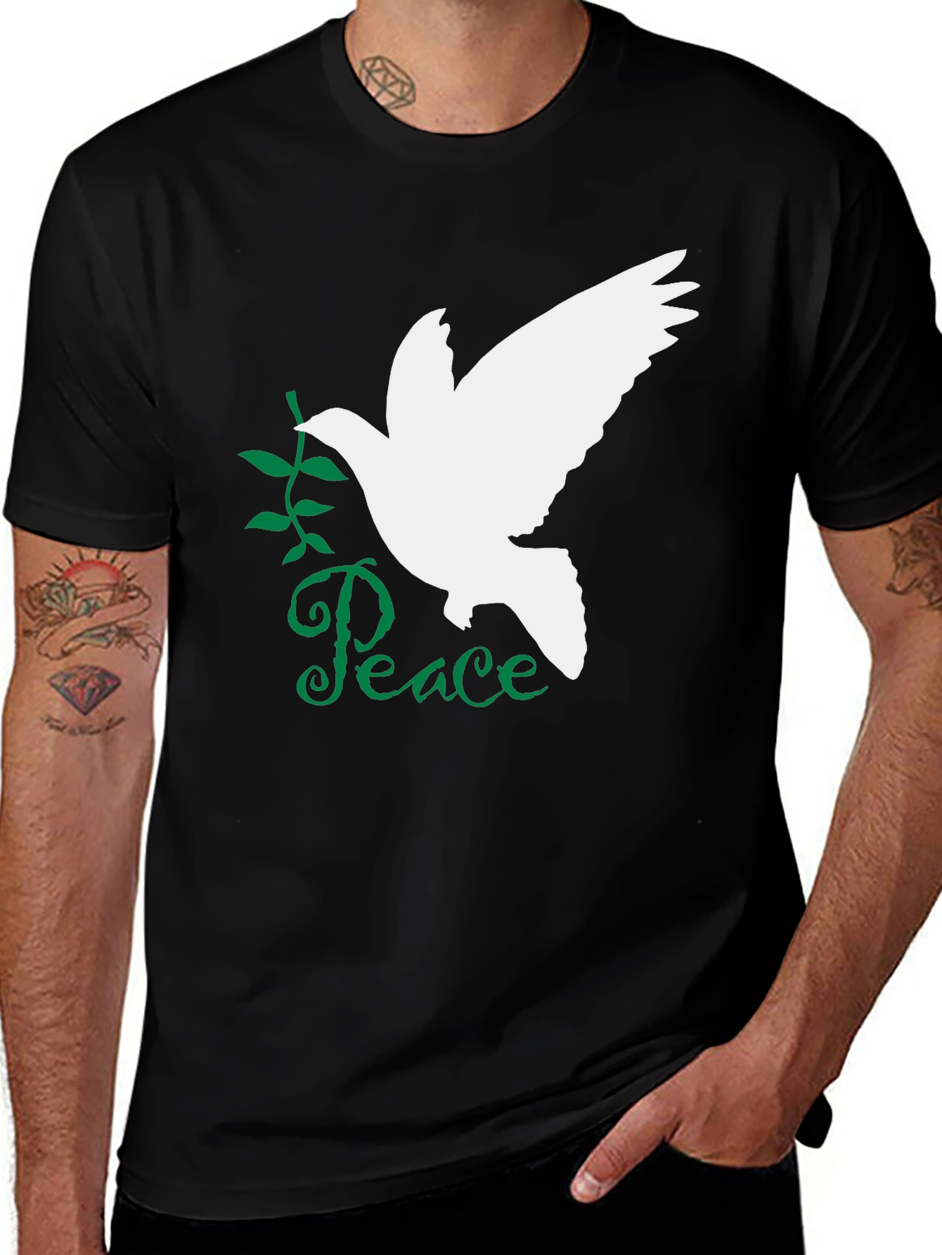 Variant 29 of Peace Dove Graphic T-Shirt - Black