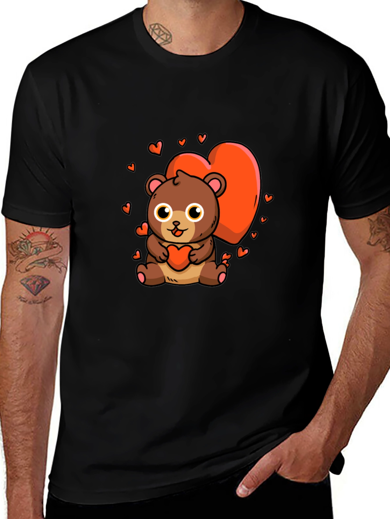 Variant 15 of Cute Bear Heart Graphic Tee