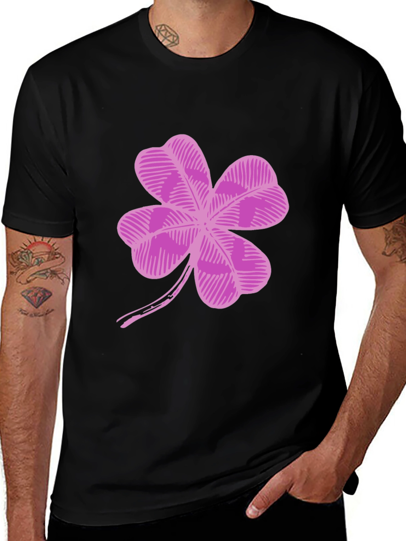 Lucky Four Leaf Clover Graphic T-Shirt