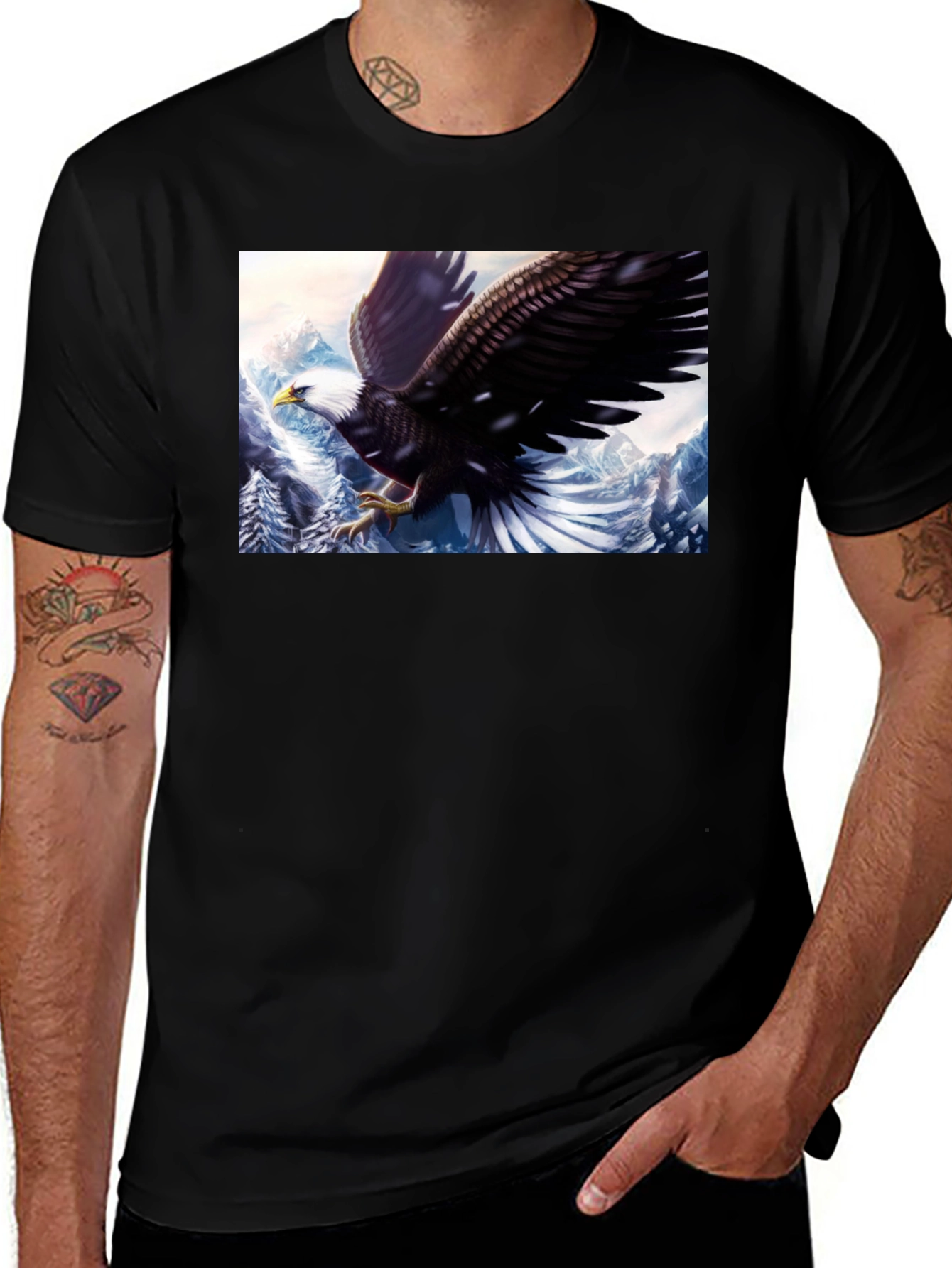Variant 9 of Eagle Graphic T-Shirt - Black