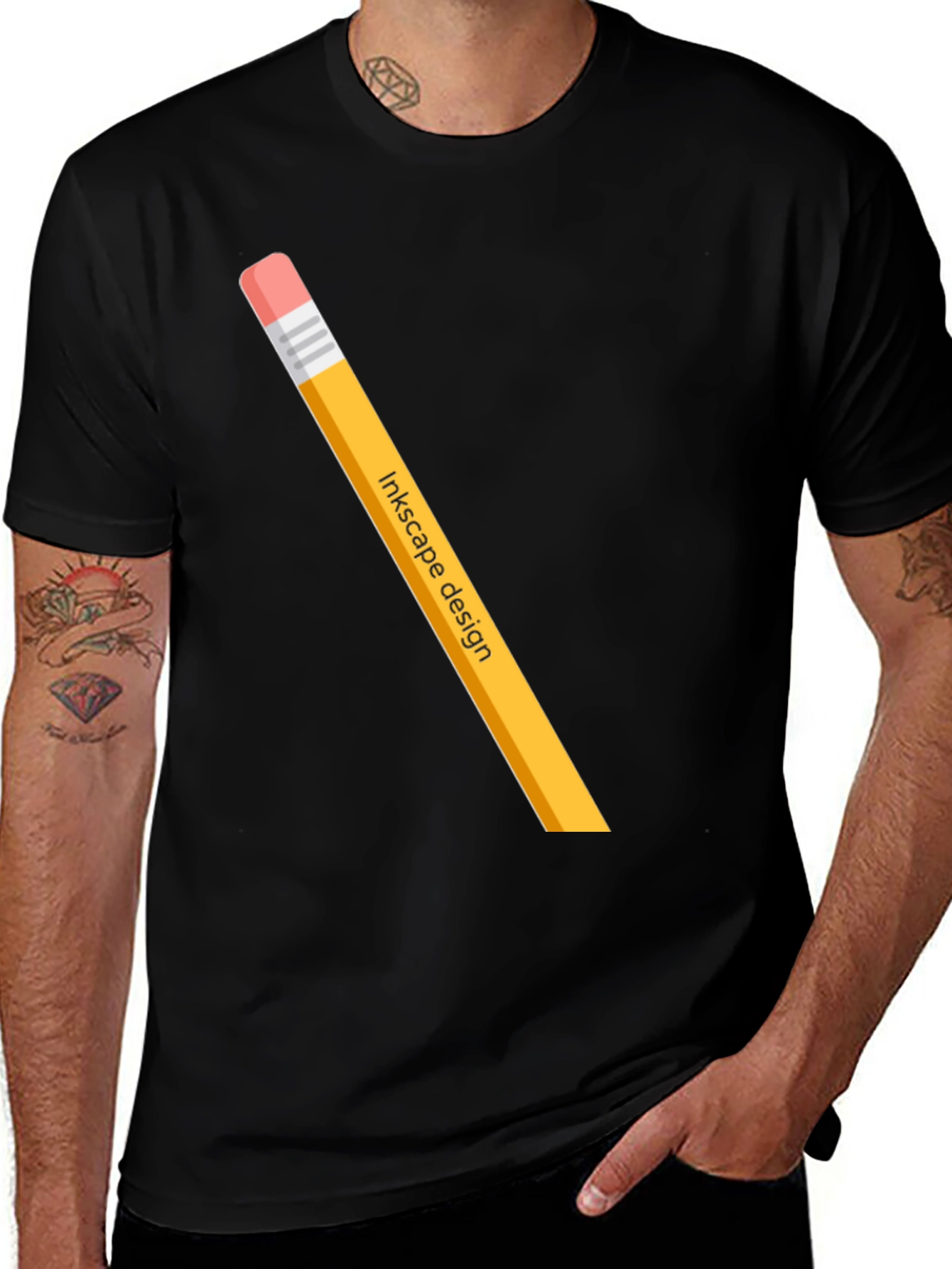 Inkscape Design Pencil Graphic Tee - Black