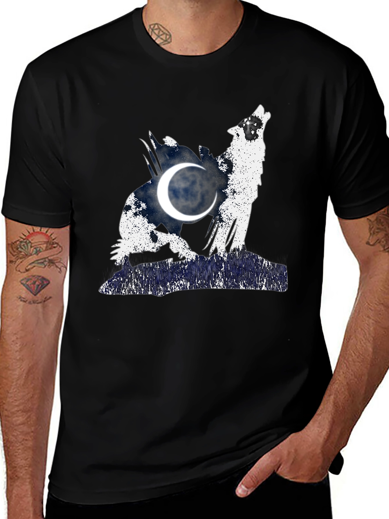 Variant 18 of Wolf Howling at Moon Graphic T-Shirt