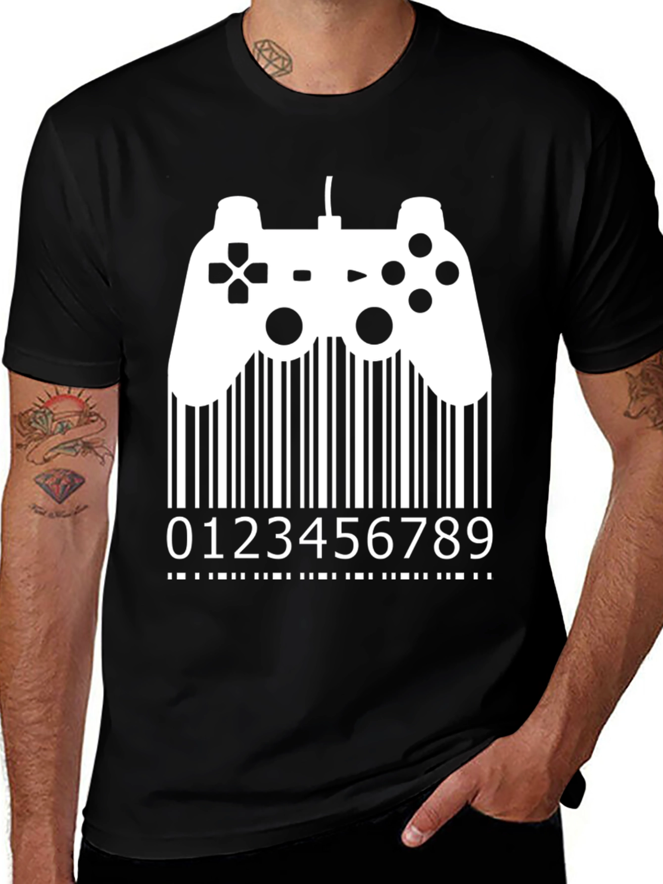 Variant 27 of Gamer Barcode T-Shirt - Black Novelty Tee