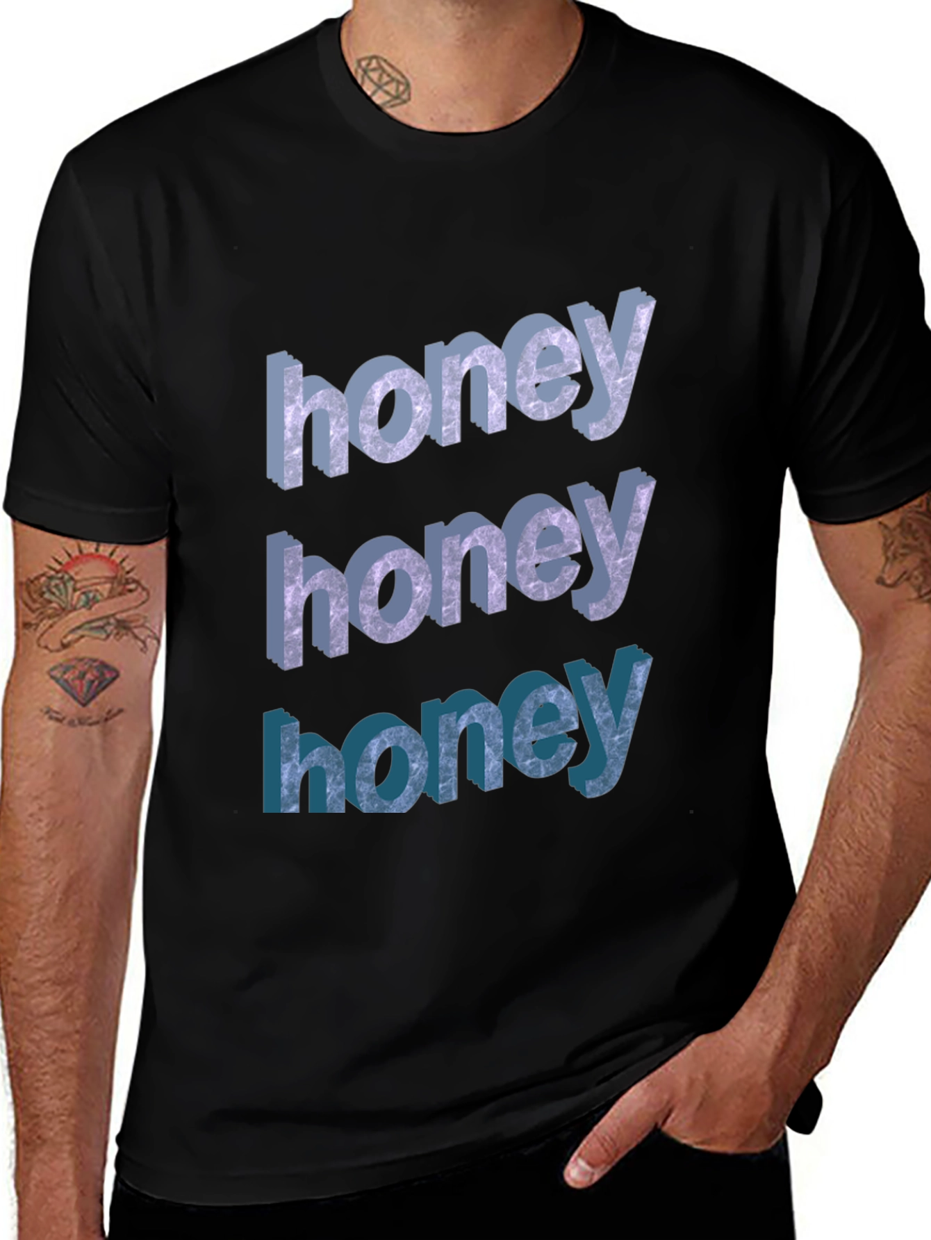 Variant 6 of Honey Graphic Tee - Unique 3D Design