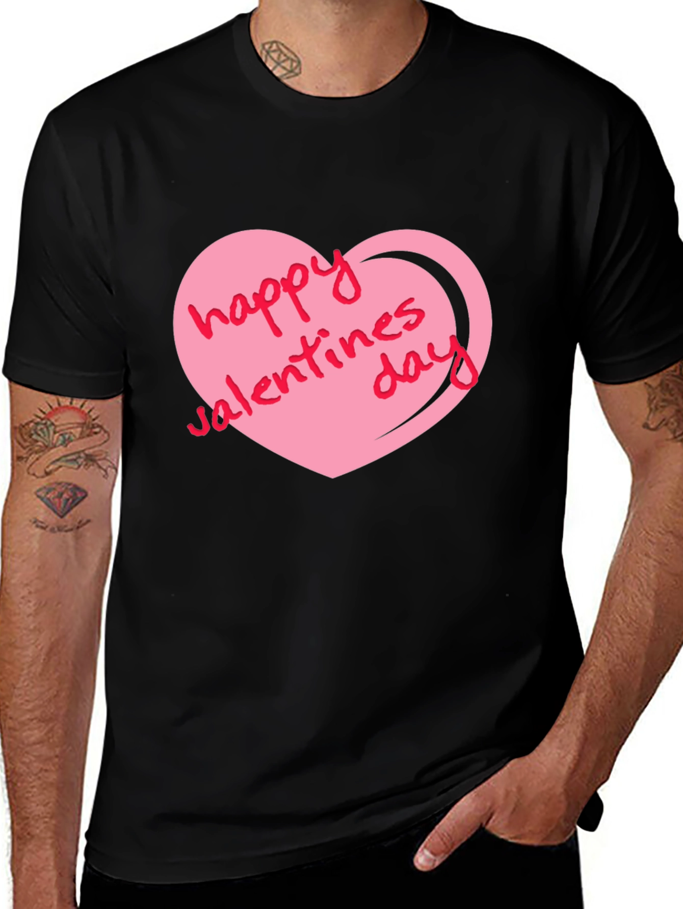 Variant 6 of Happy Valentines Day Graphic Tee - Black