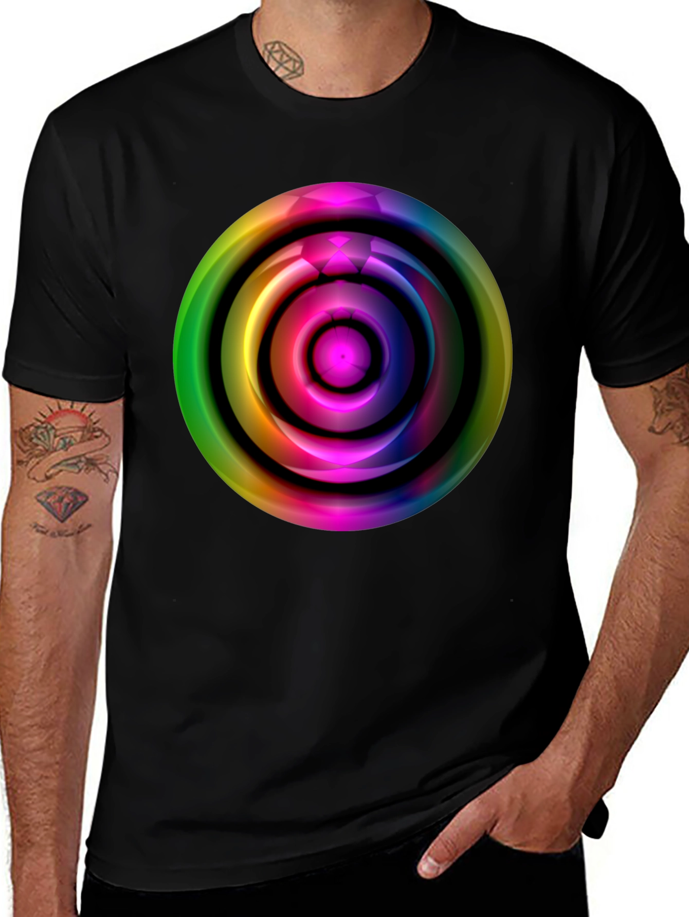 Variant 13 of Colorful Abstract Circle Graphic Tee