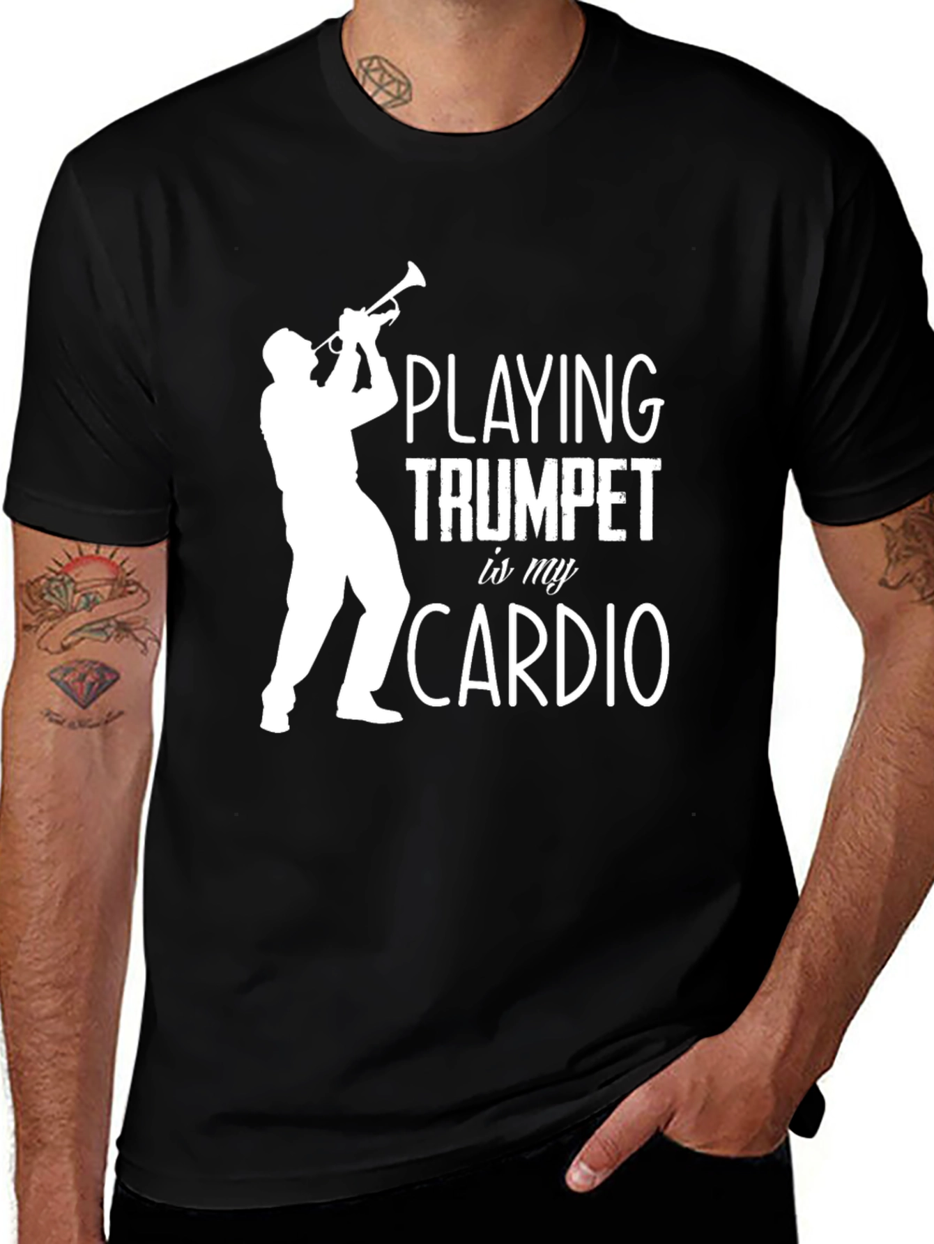 Variant 7 of Trumpet Player Cardio Graphic Tee