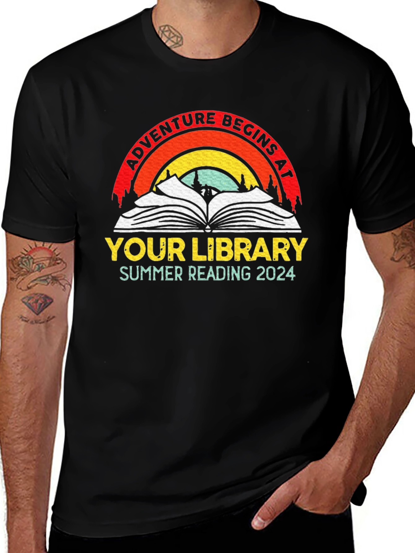 Variant 9 of Adventure Begins at Your Library Summer Reading 2024 Tee