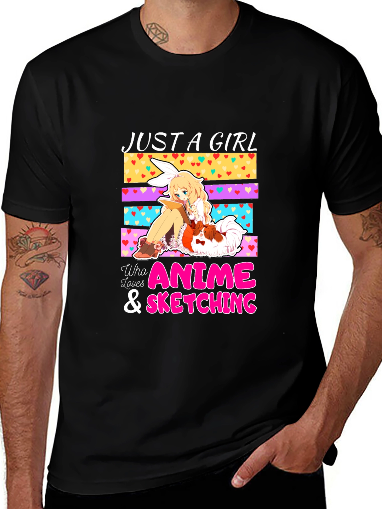 Variant 14 of Just A Girl Who Loves Anime & Sketching Graphic T-Shirt