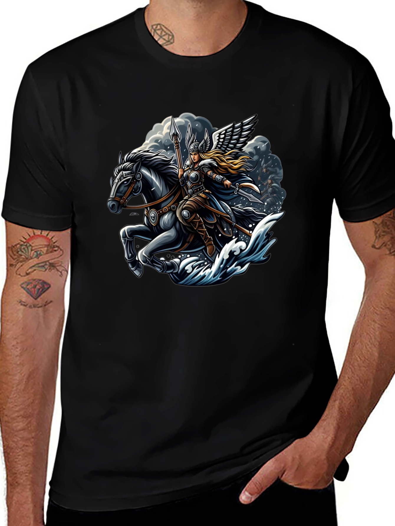 Variant 5 of Valkyrie Horse Rider Graphic T-Shirt
