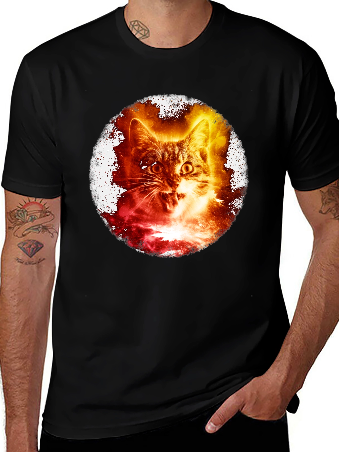 Variant 19 of Cosmic Cat T-Shirt - Cool Graphic Tee