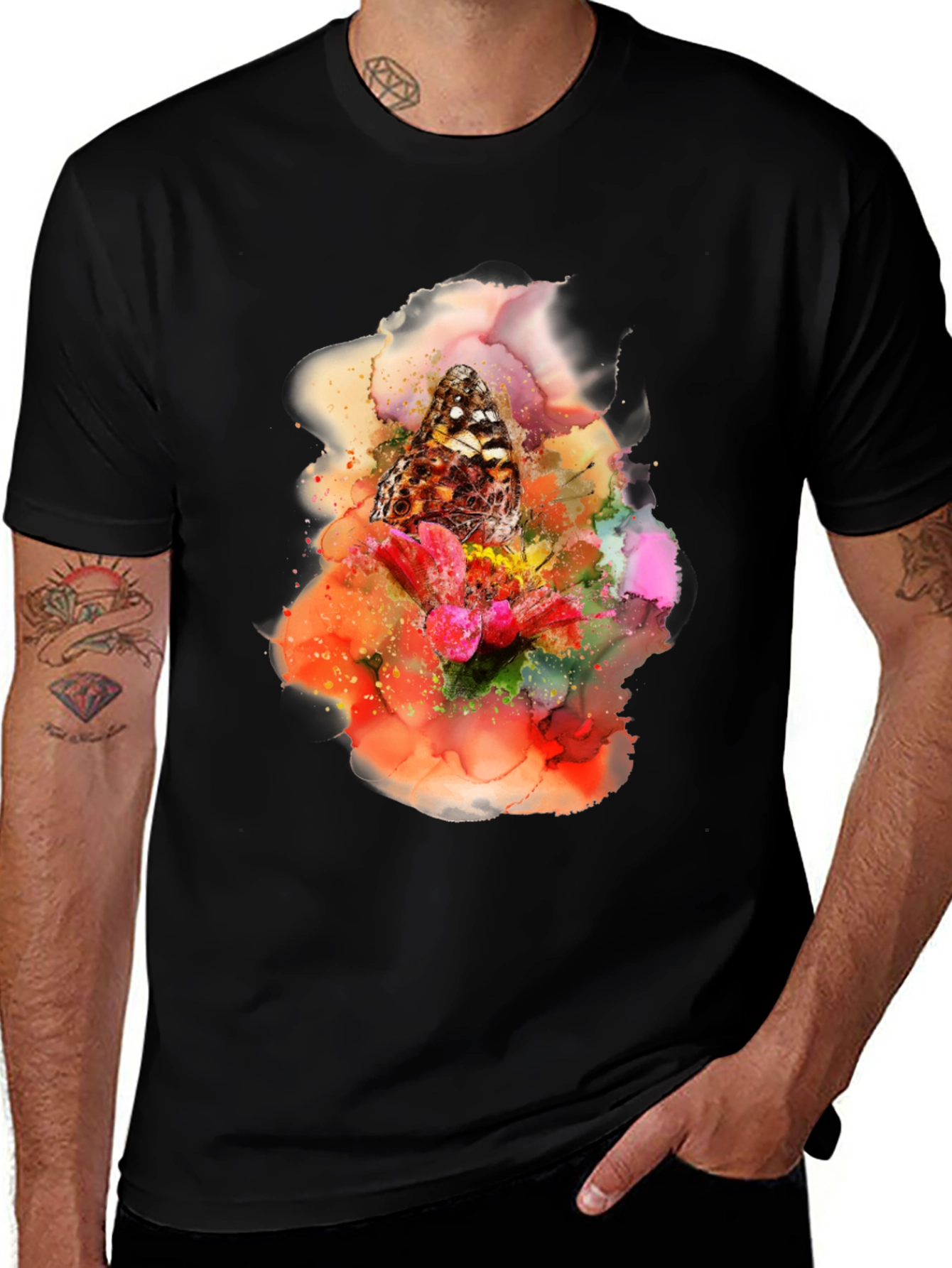 Variant 30 of Butterfly Floral Art Graphic Tee
