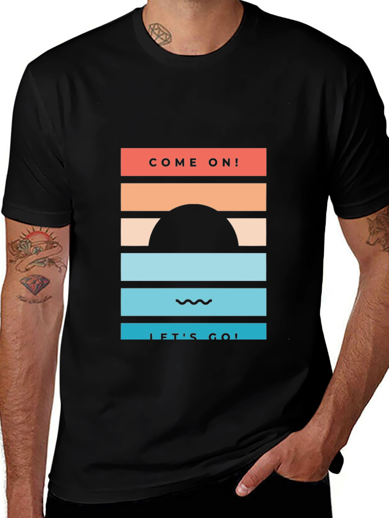 Variant 26 of Retro Beach T-Shirt - Come On! Let's Go! Graphic Tee