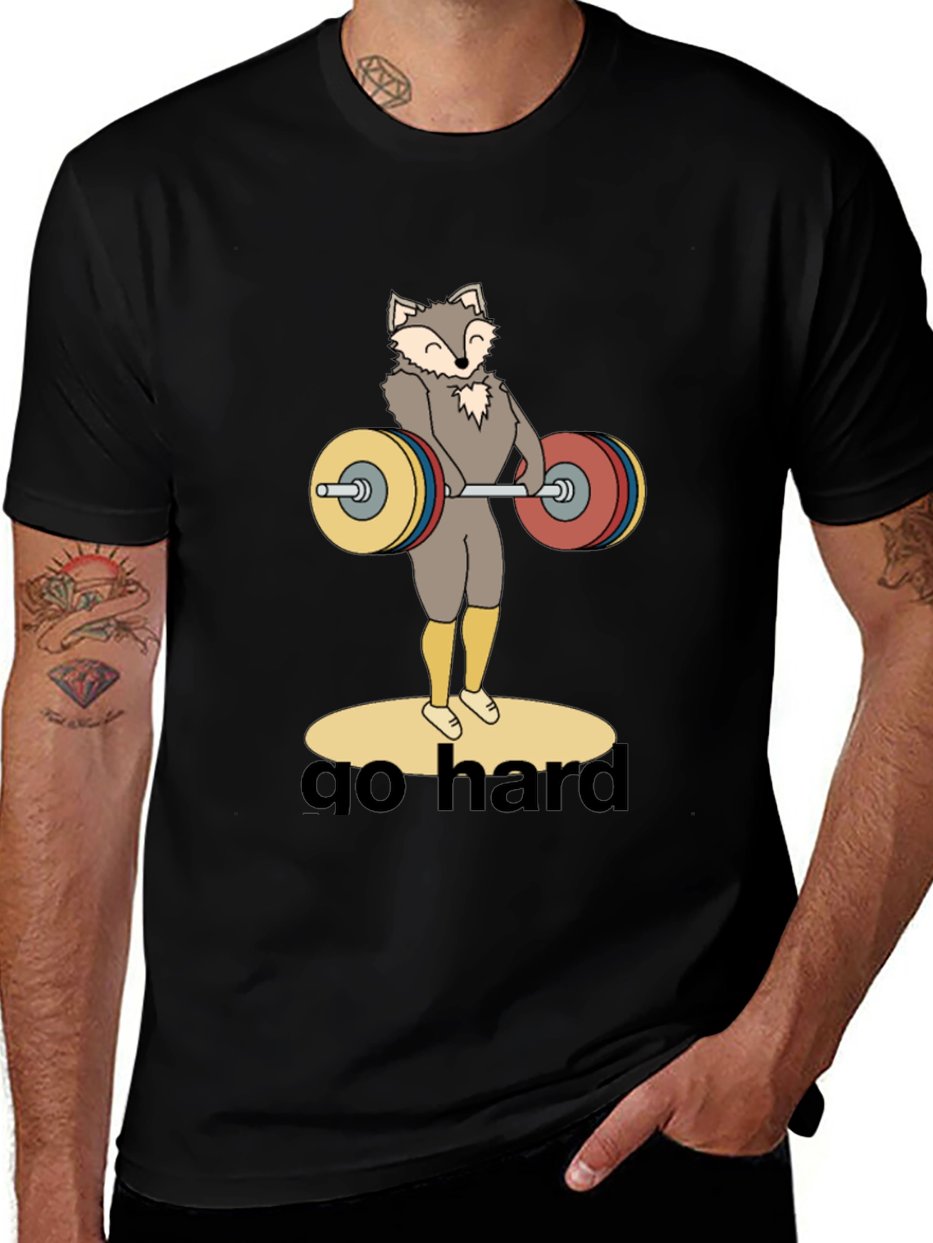 Variant 6 of Go Hard Wolf Lifting T-Shirt