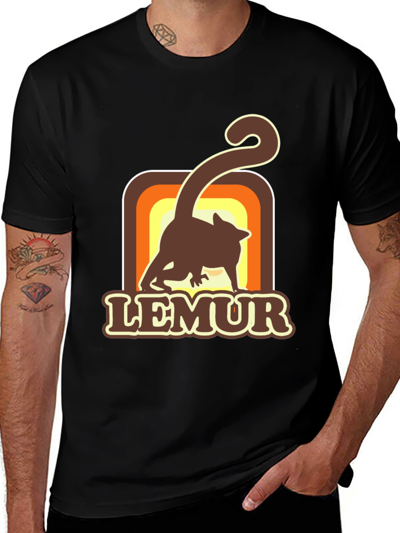 Variant 18 of Retro Lemur Graphic T-Shirt - Soft Cotton Tee