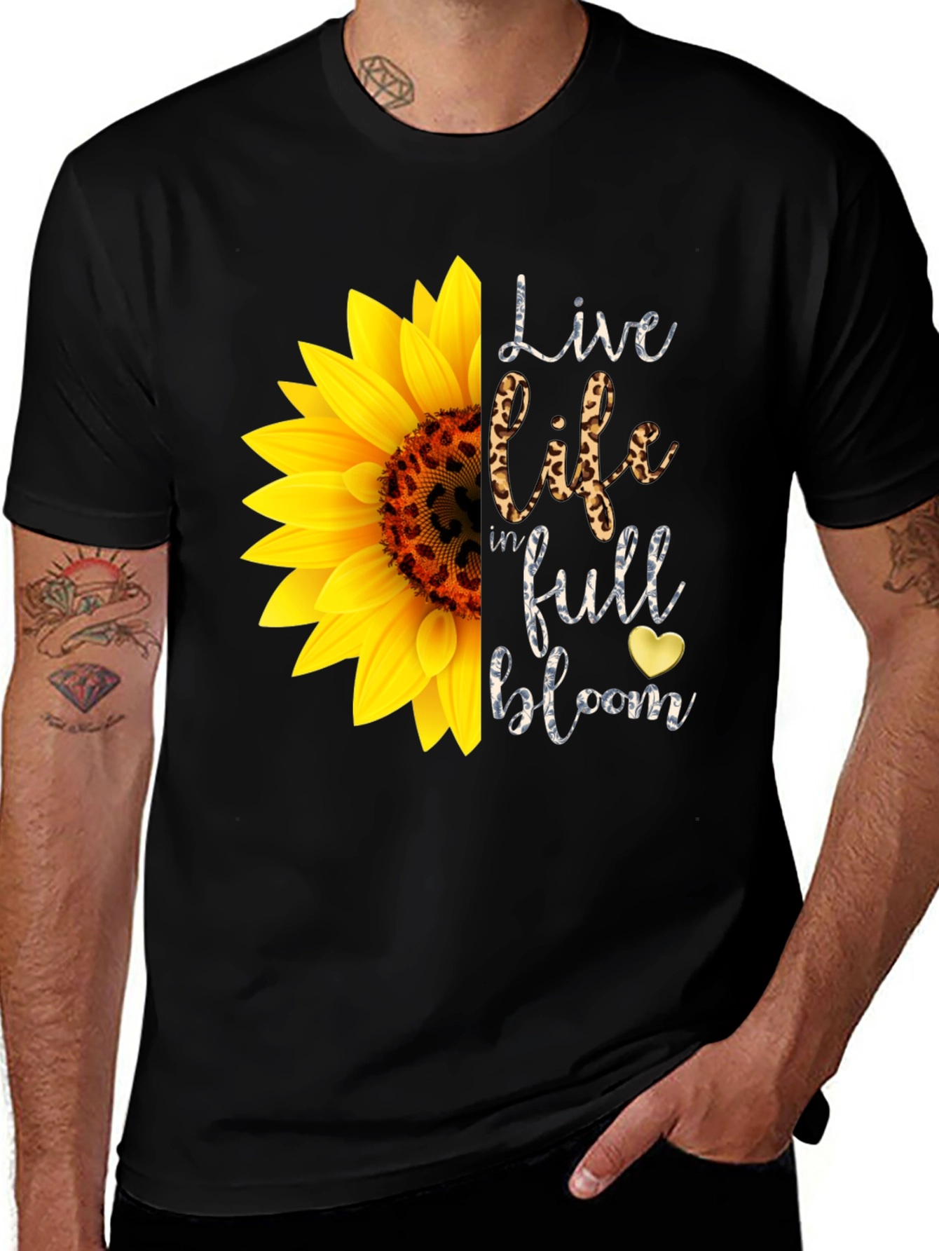 Variant 30 of Sunflower Graphic Tee: Live Life in Full Bloom T-Shirt