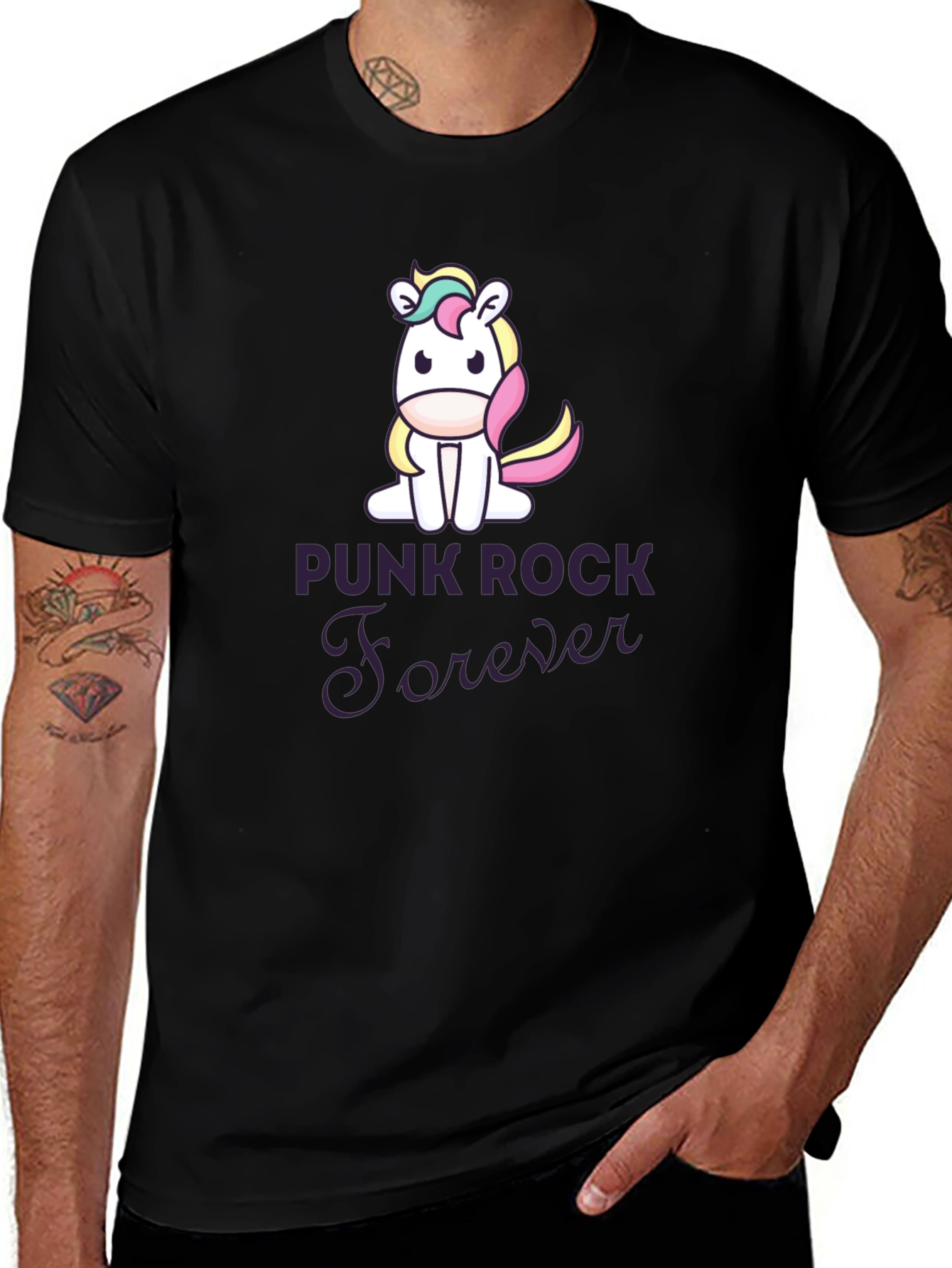 Variant 17 of Punk Rock Forever Unicorn Graphic T-Shirt