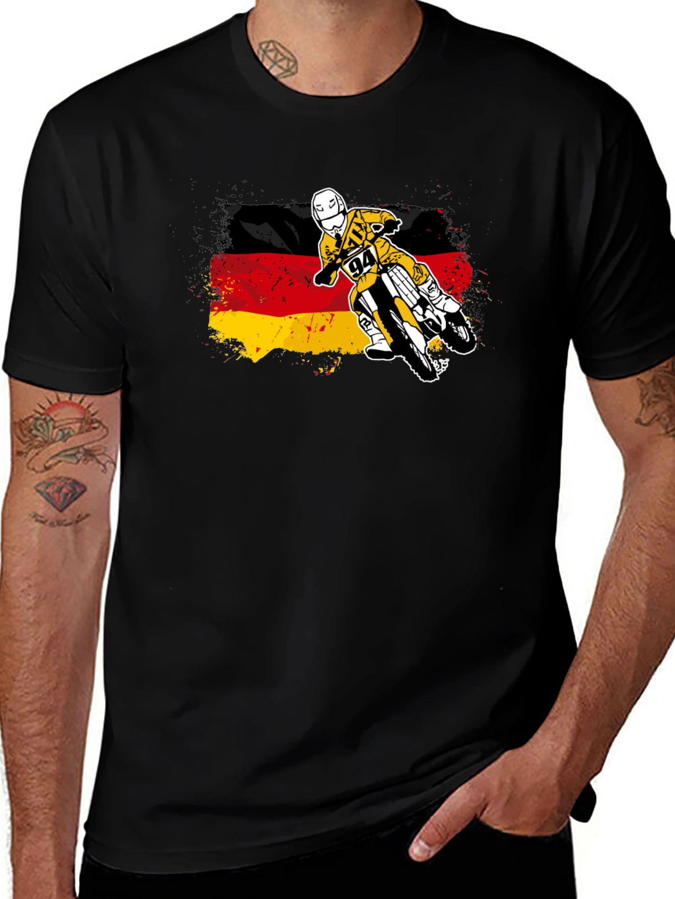 Variant 17 of German Flag Motocross T-Shirt - Ride with Pride!