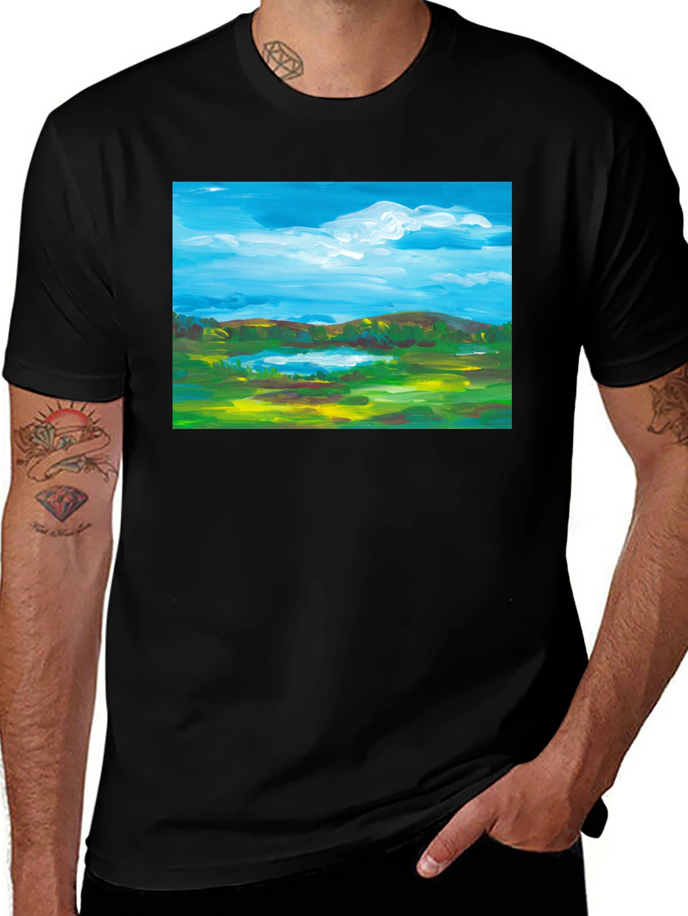 Variant 21 of Landscape Painting Graphic T-Shirt