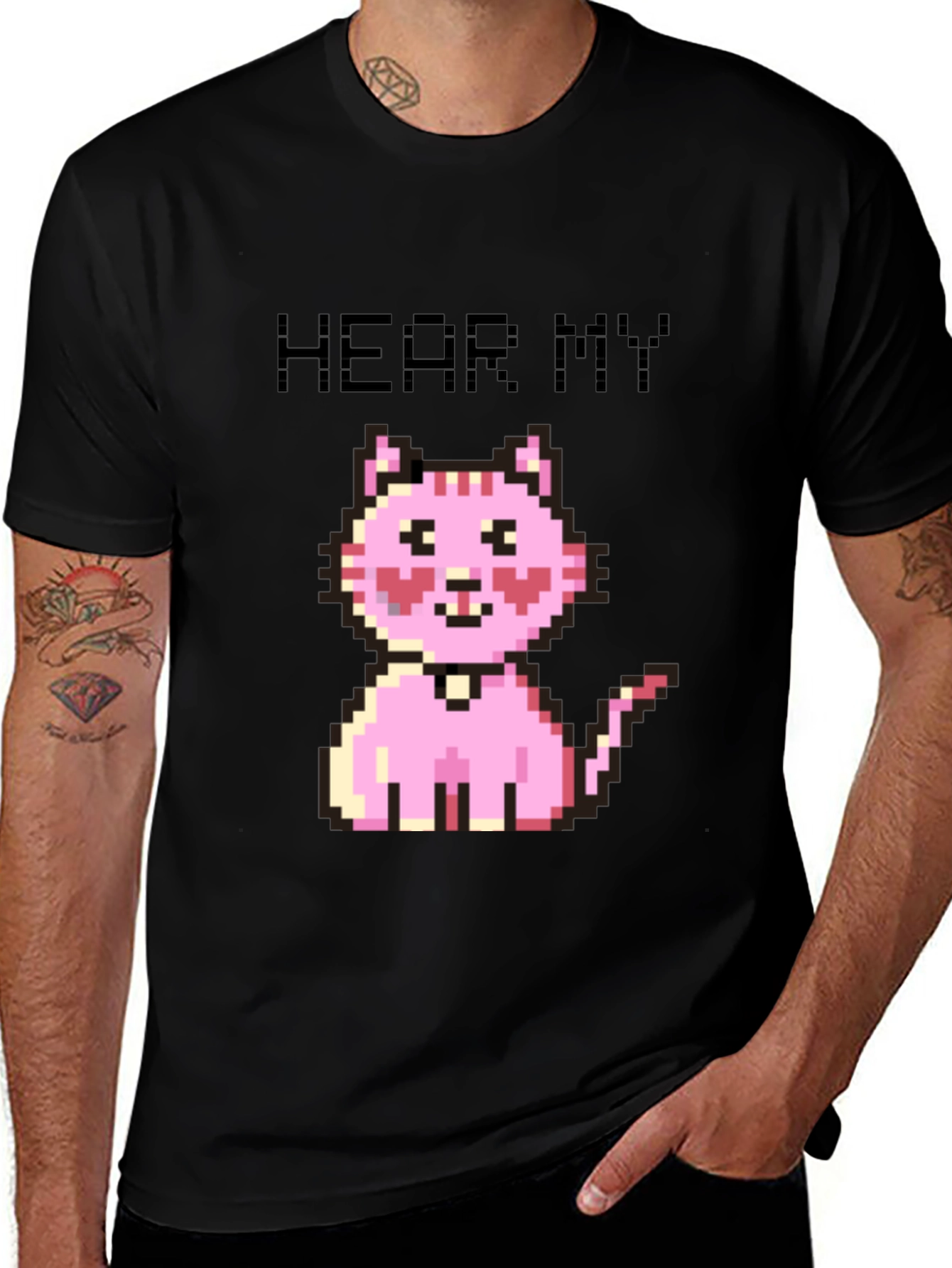 Pixel Cat T-Shirt - Hear My Meow!