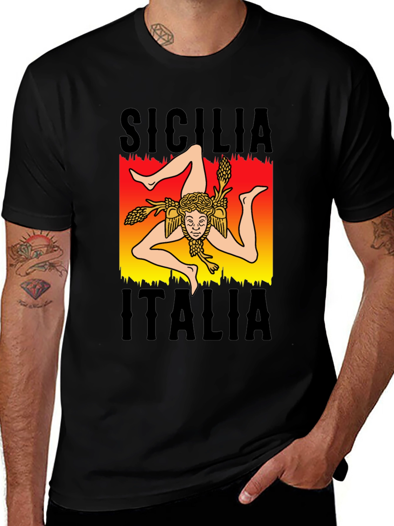 Sicilia Italia T-Shirt - Trinacria Symbol