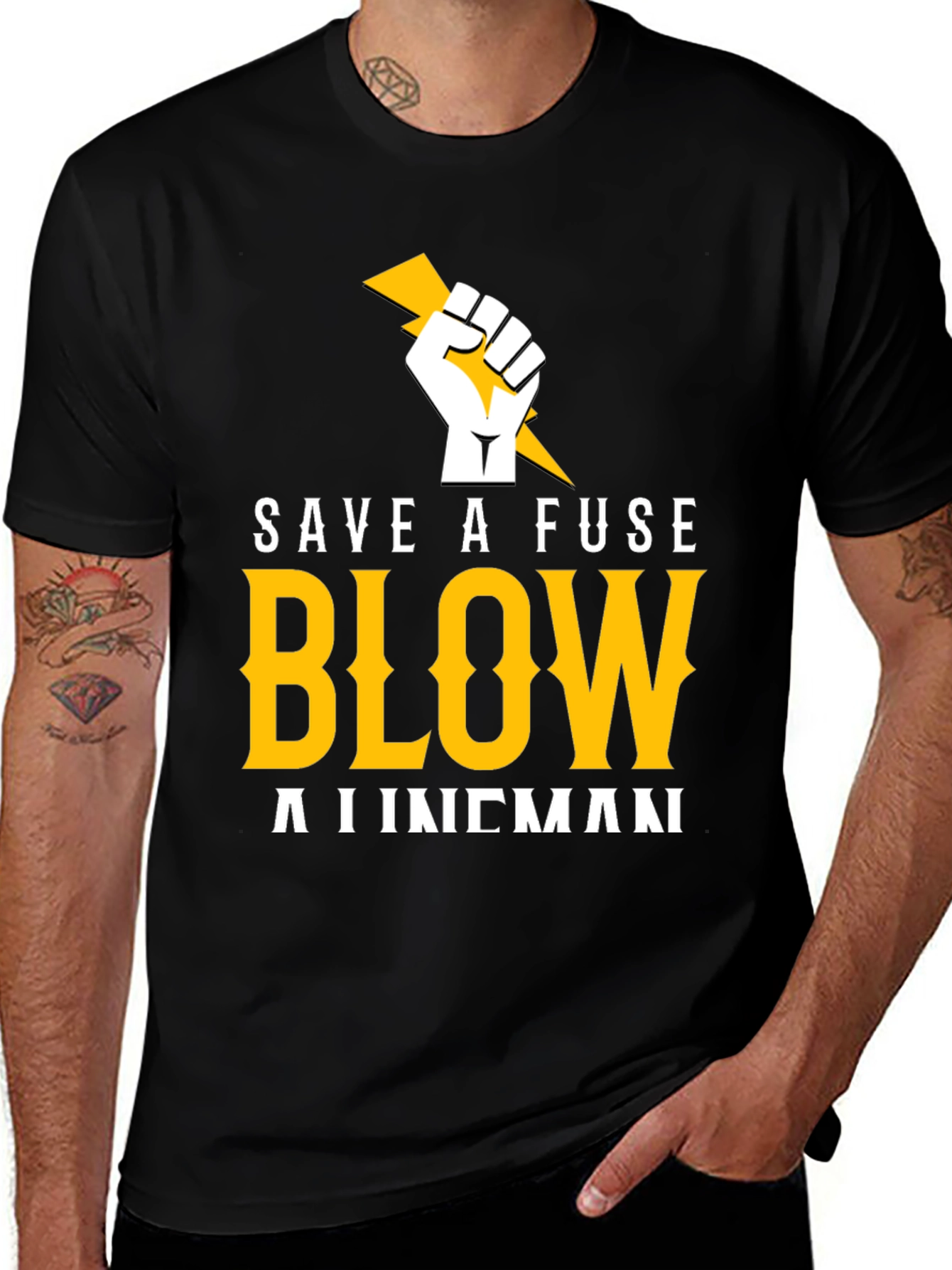 Variant 7 of Save A Fuse Blow A Lineman T-Shirt
