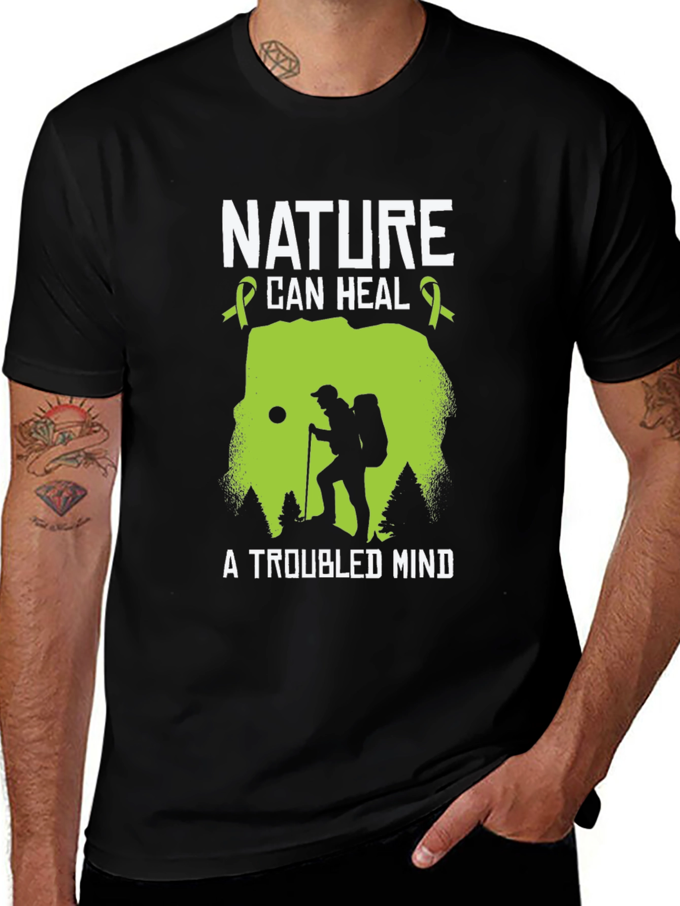Variant 23 of Nature Can Heal T-Shirt, Mental Health Awareness Tee