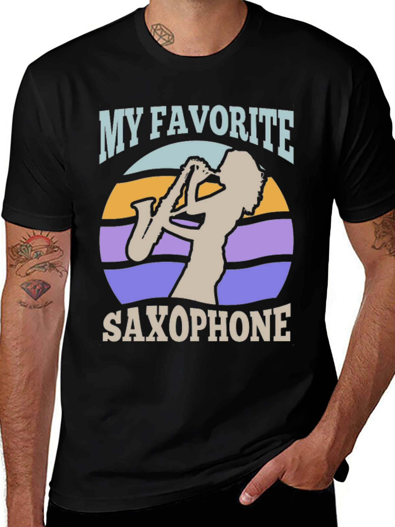 Variant 13 of My Favorite Saxophone Black Graphic Tee
