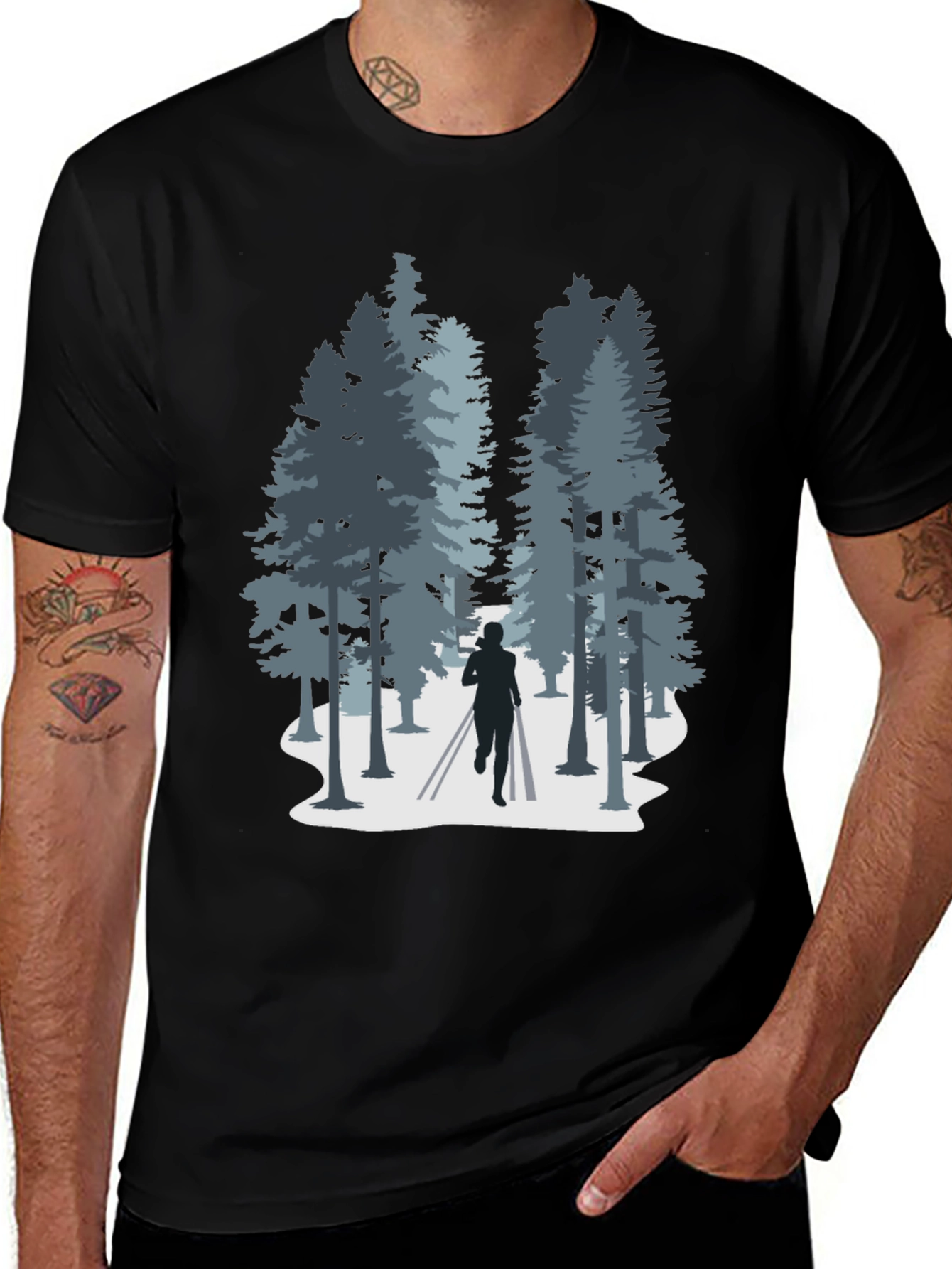 Variant 18 of Nature Run T-Shirt: Forest Silhouette