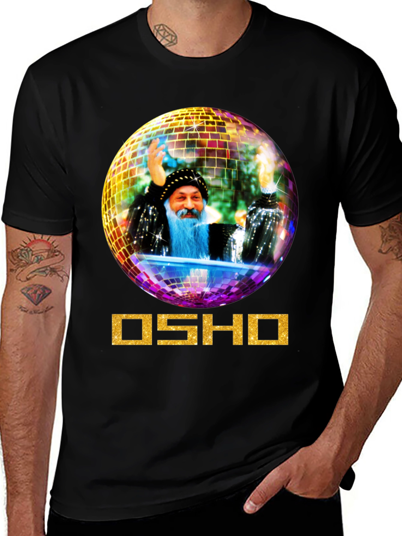 Variant 16 of Osho Disco Ball Graphic Tee - Unique Design