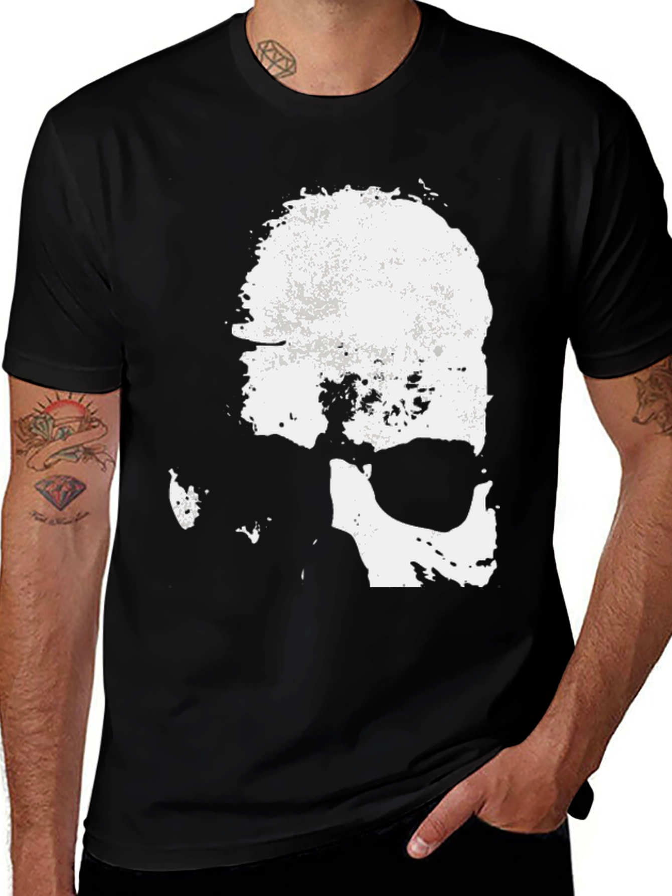 Variant 9 of Skull Graphic Black T-Shirt for Men