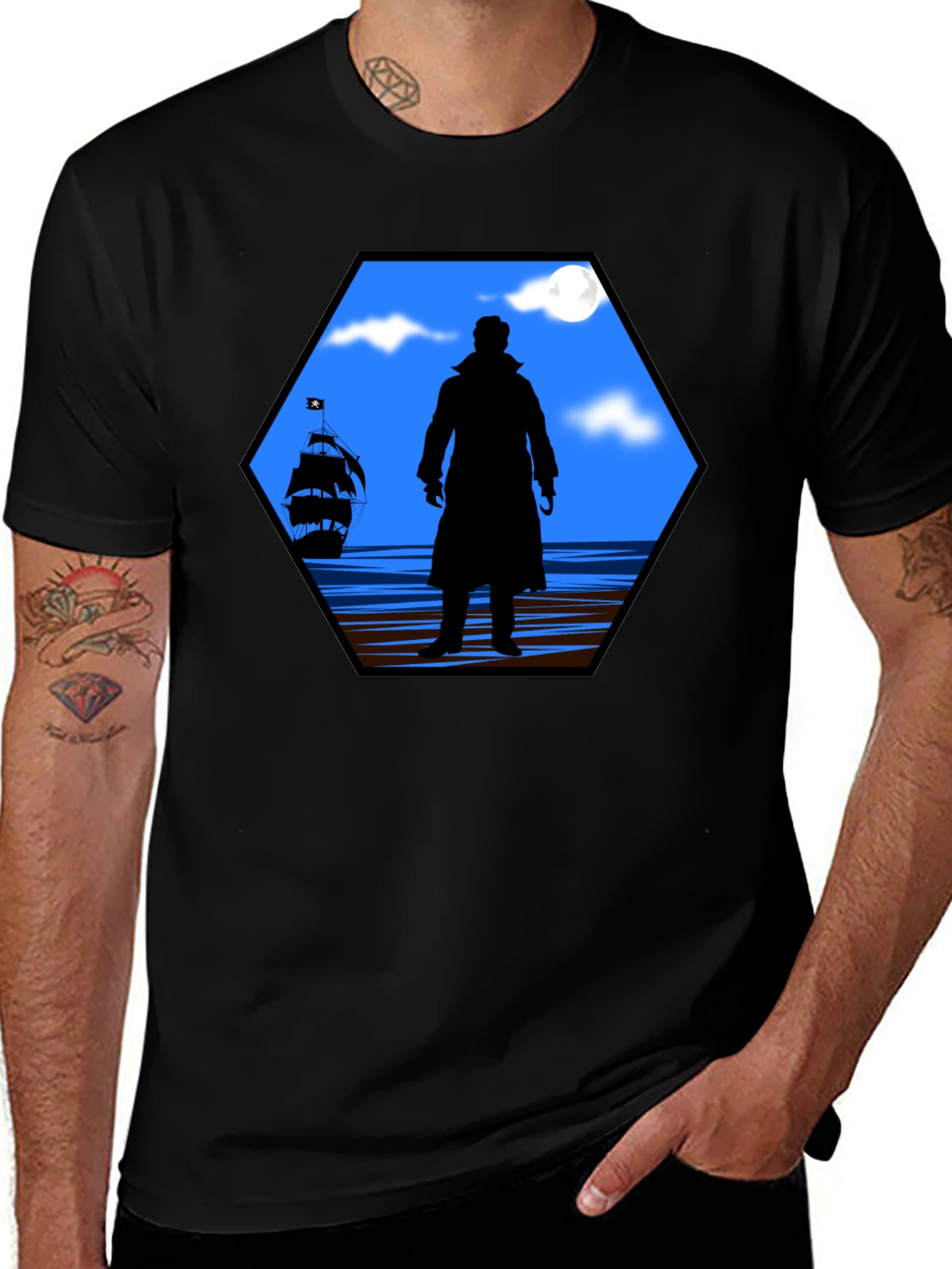 Captain Hook Silhouette Graphic T-Shirt