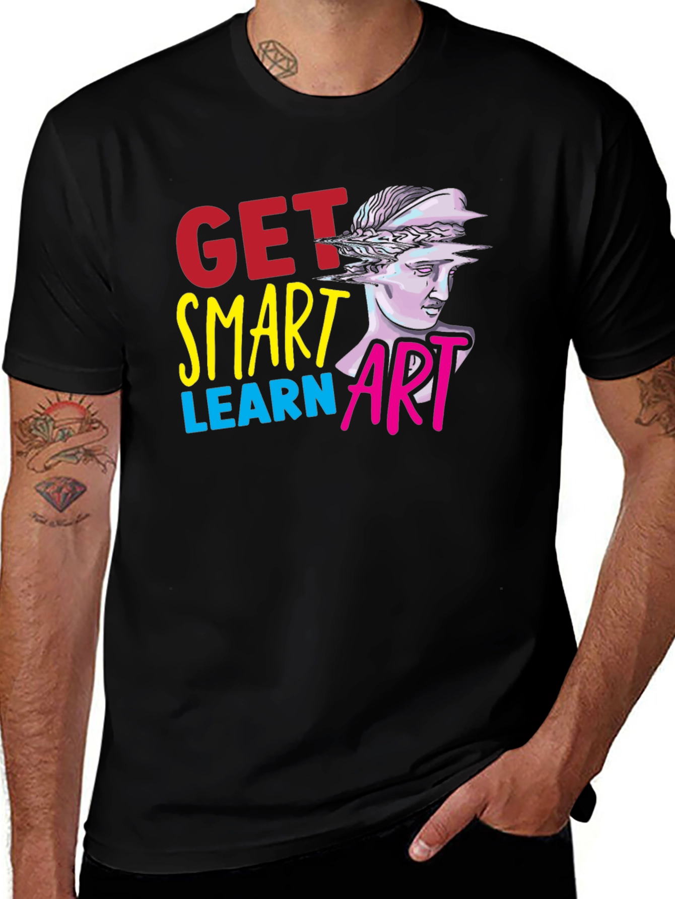 Variant 30 of Get Smart Learn Art Graphic Tee - Black