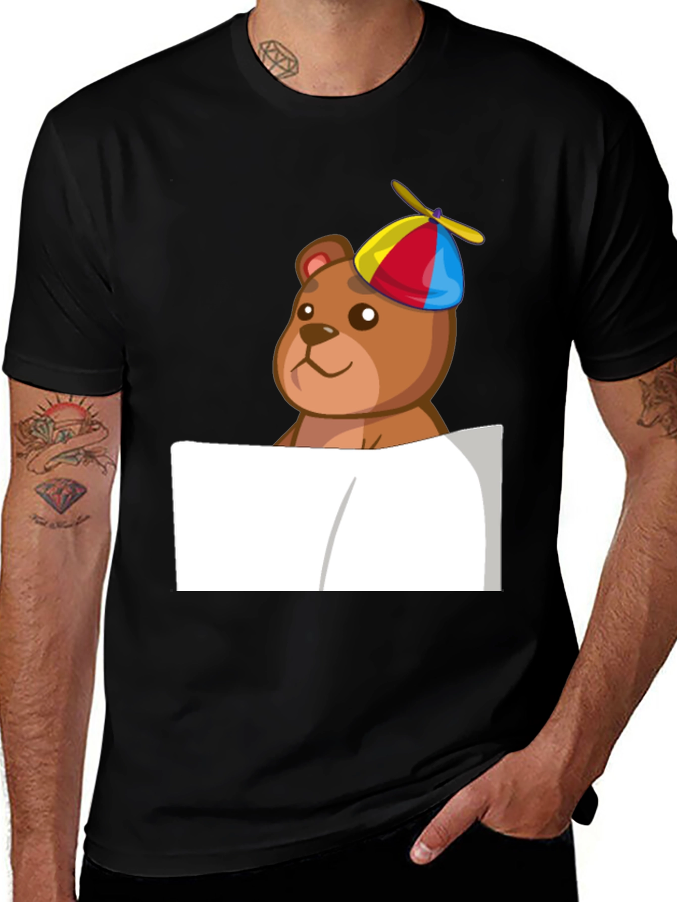 Variant 29 of Novelty Bear in Propeller Hat T-Shirt