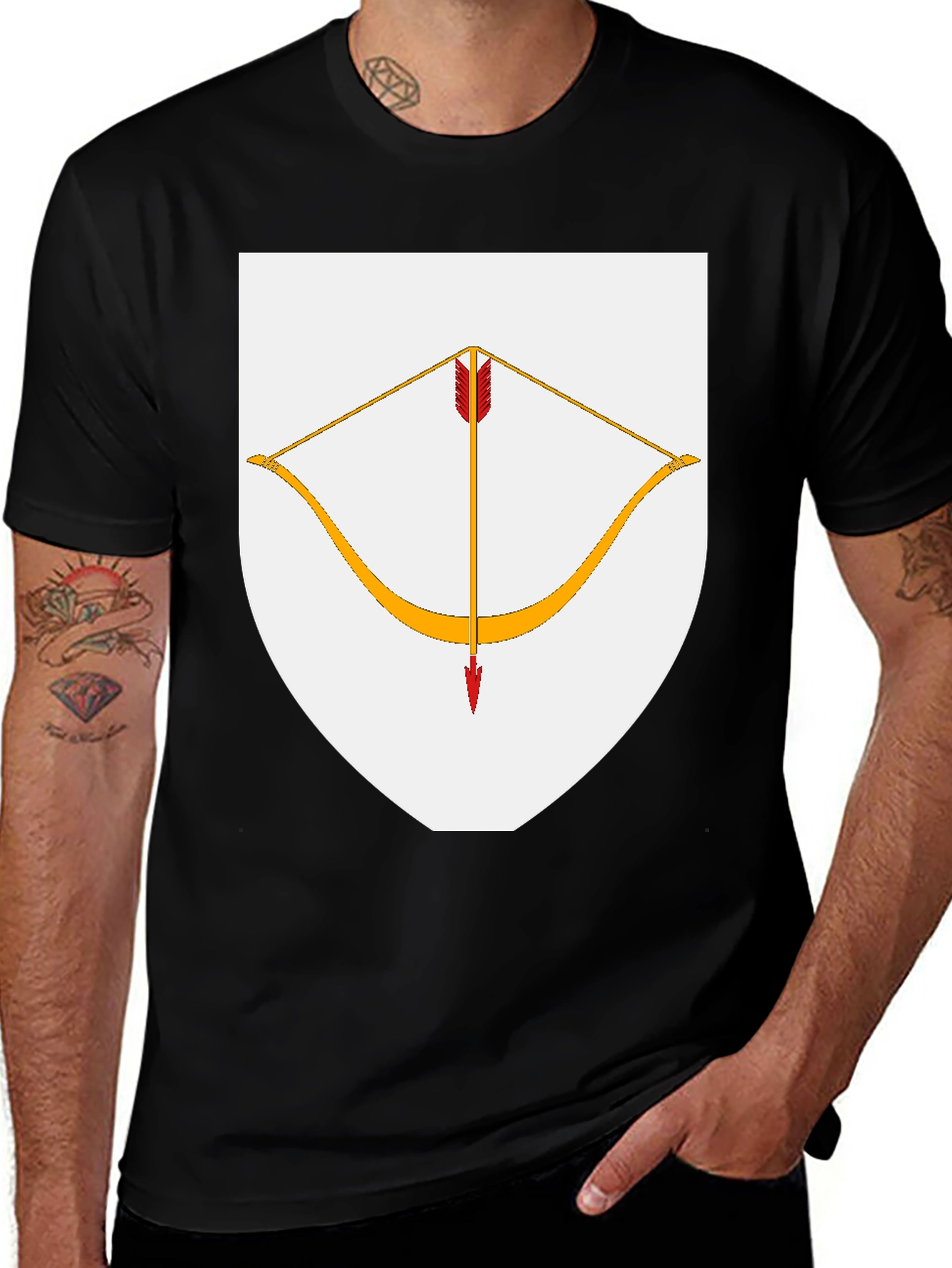 Variant 13 of Archer Shield Graphic Tee - Black