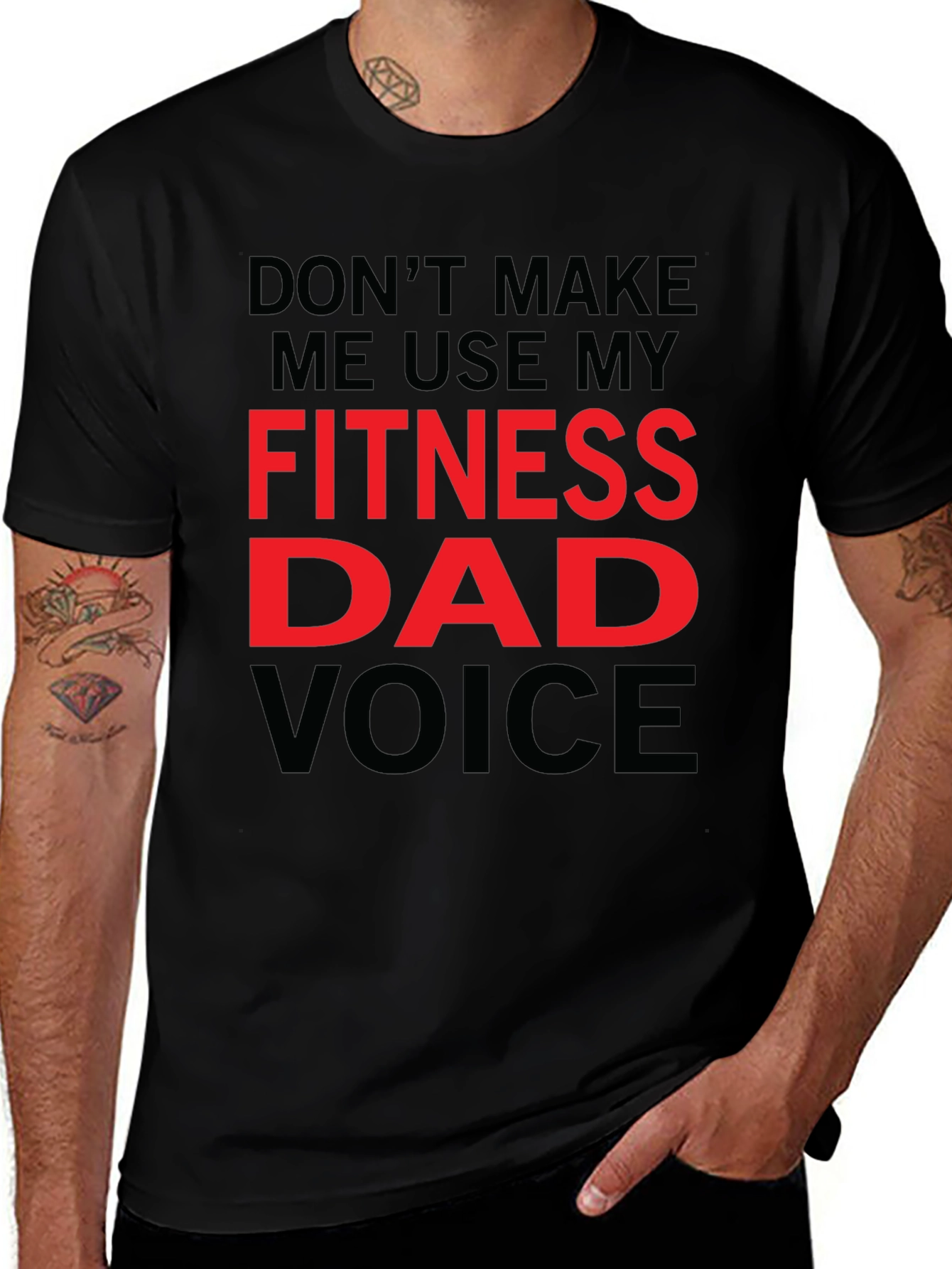 Fitness Dad Voice T-Shirt - Funny Workout Tee